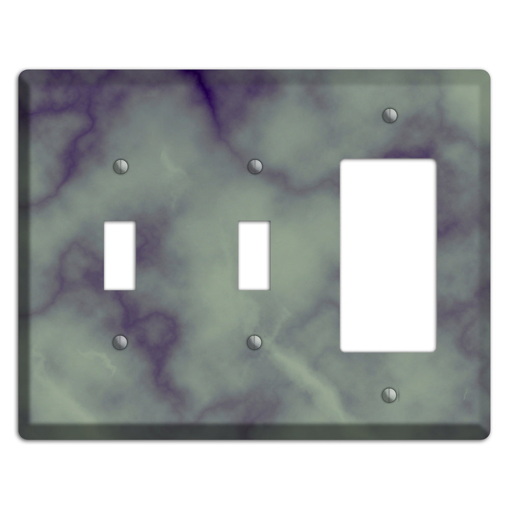 Mid Gray Marble 2 Toggle / Rocker Wallplate