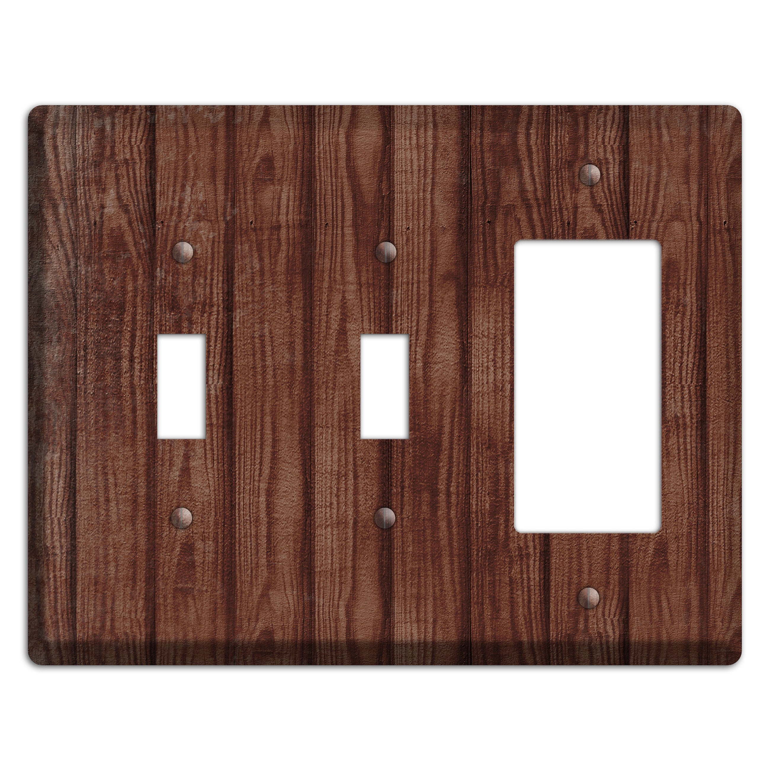 Saddle Weathered Wood 2 Toggle / Rocker Wallplate