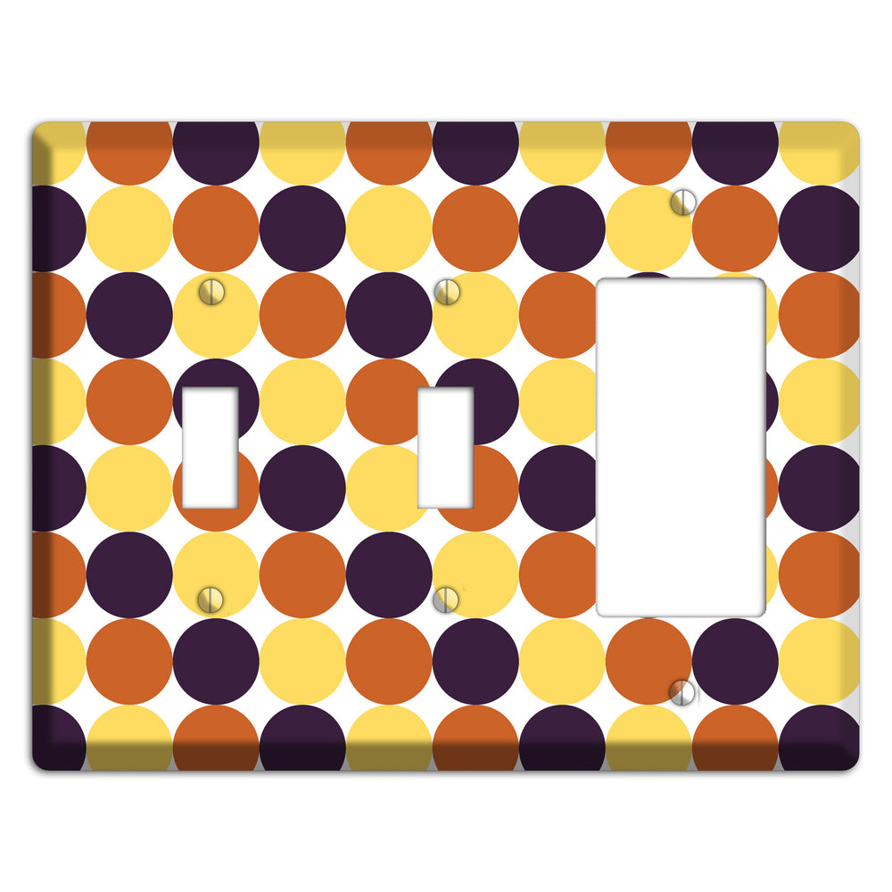 Yellow Umber Black Dots 2 Toggle / Rocker Wallplate