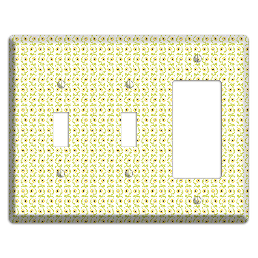 Tiny Yellow and Green Retro Sprig 2 Toggle / Rocker Wallplate