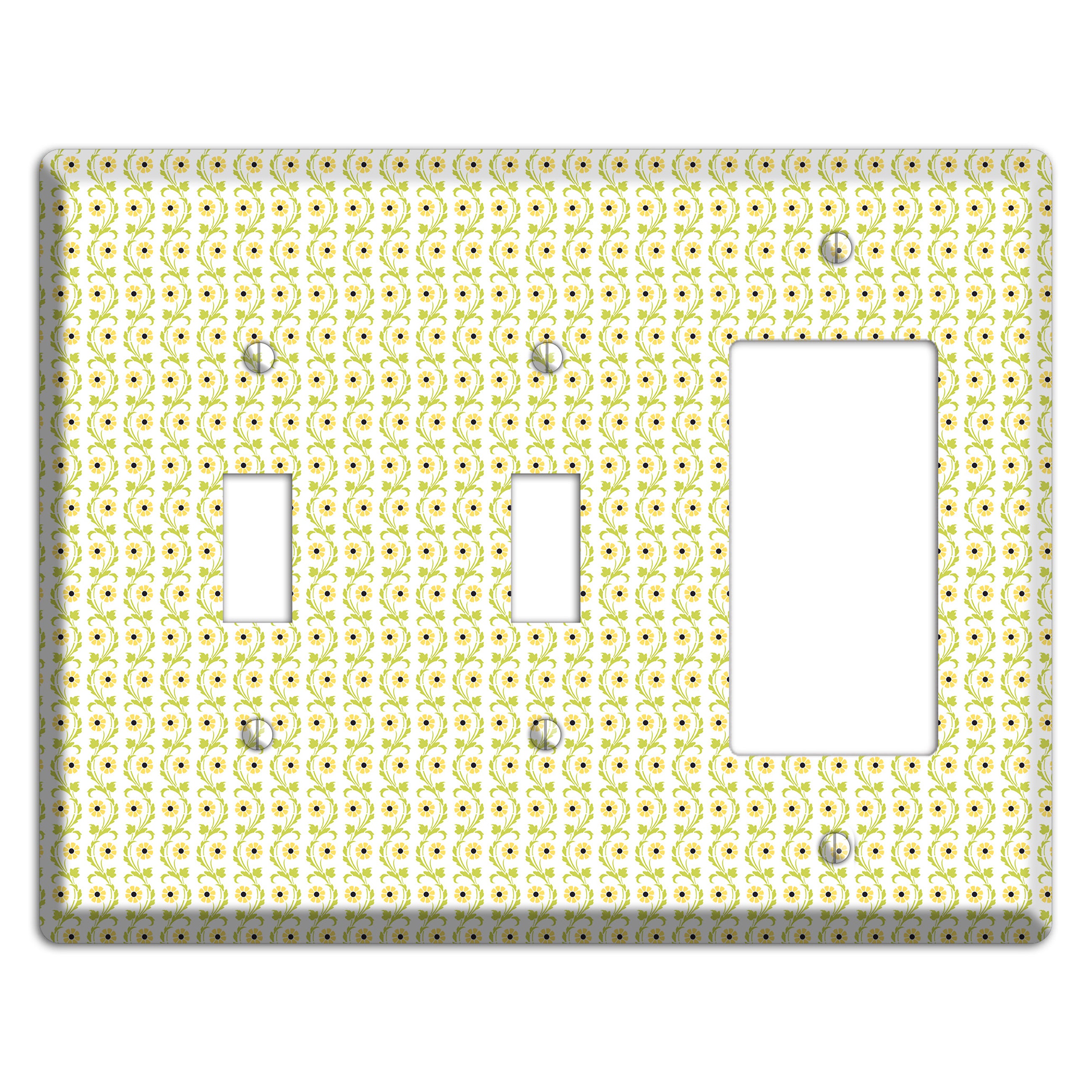 Tiny Yellow and Green Retro Sprig 2 Toggle / Rocker Wallplate