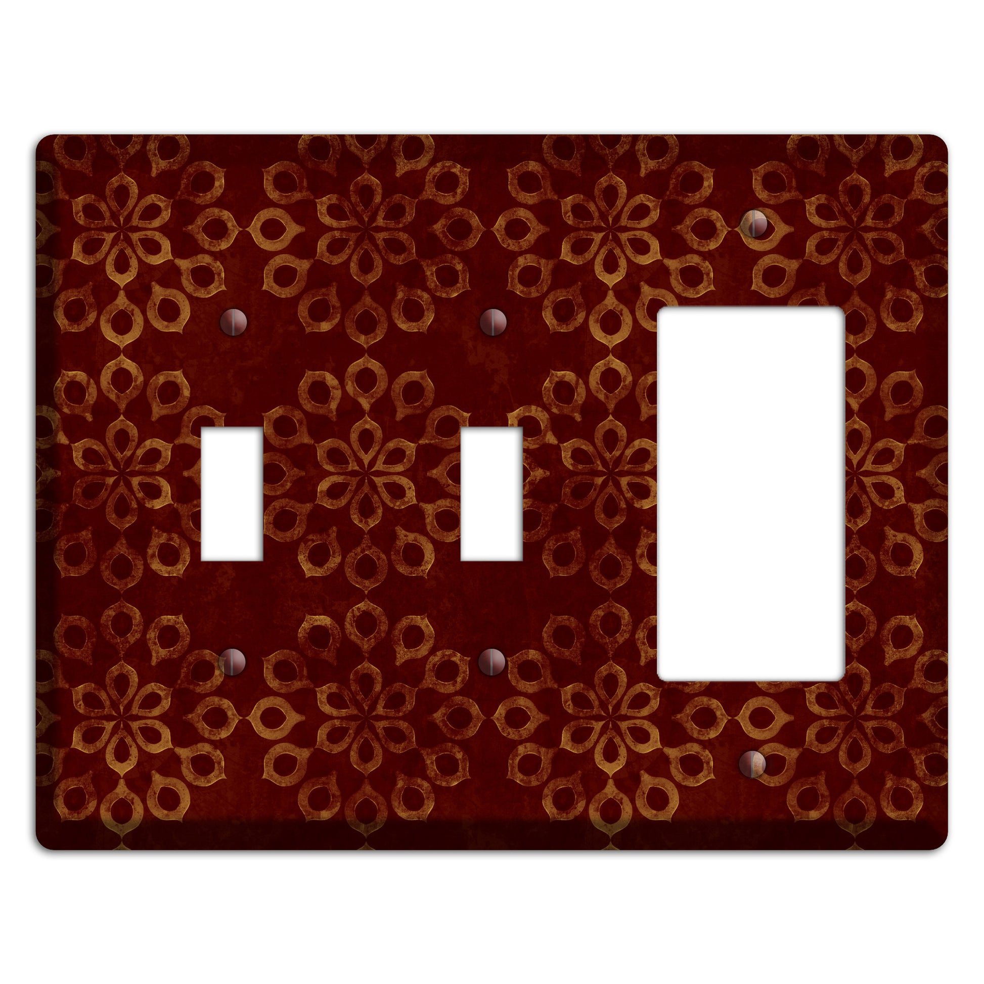 Maroon Grunge Suzani 2 Toggle / Rocker Wallplate