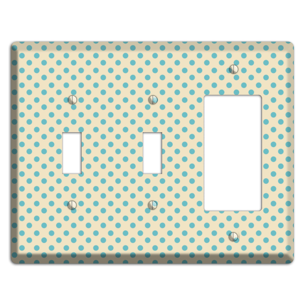 Soft Green Polka Dots 2 Toggle / Rocker Wallplate