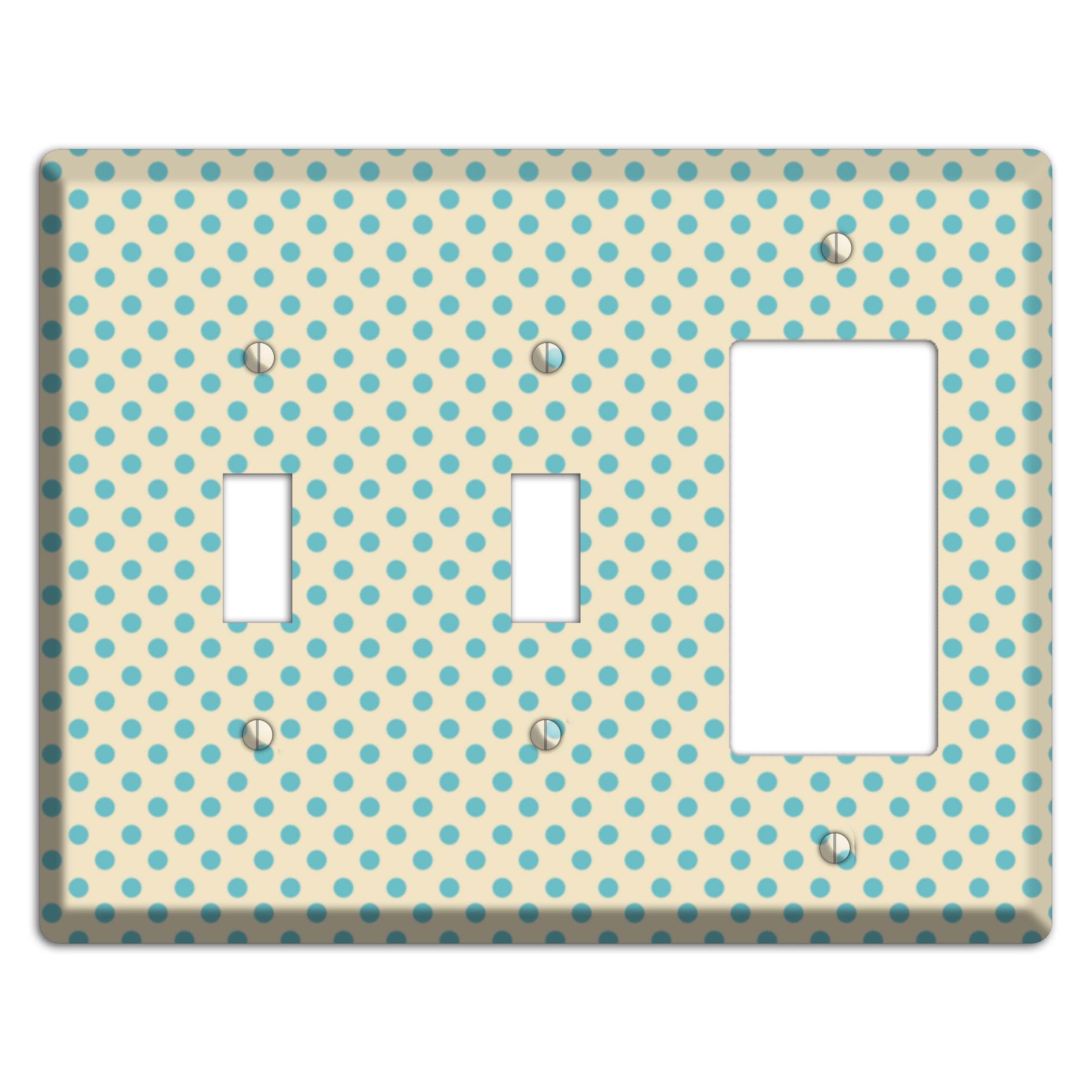 Soft Green Polka Dots 2 Toggle / Rocker Wallplate