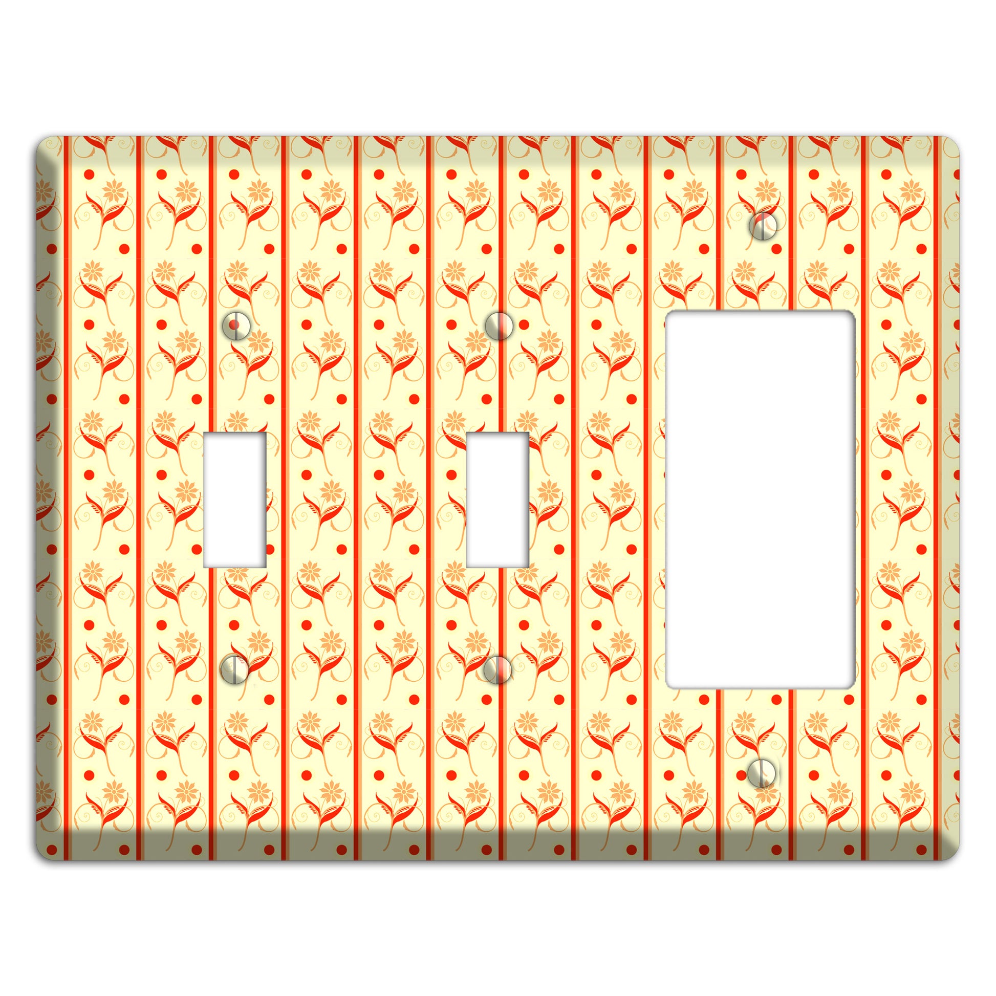 Yellow Floral Pattern 2 Toggle / Rocker Wallplate