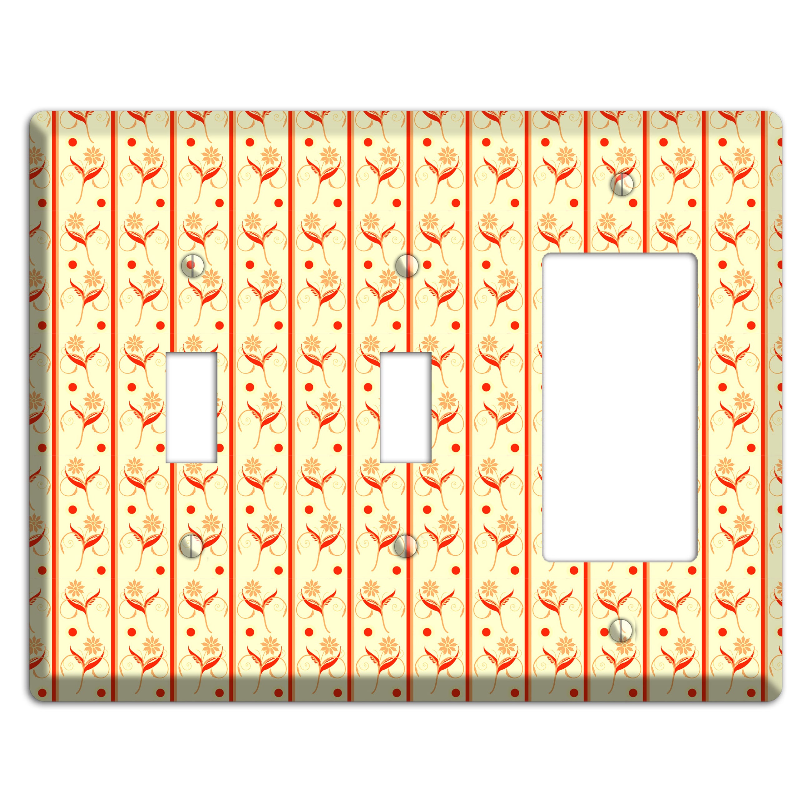 Yellow Floral Pattern 2 Toggle / Rocker Wallplate