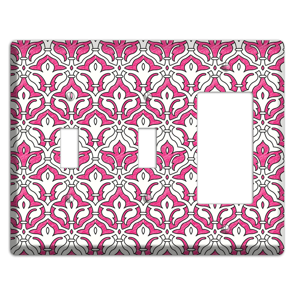 Pink Scallop Tapestry 2 Toggle / Rocker Wallplate