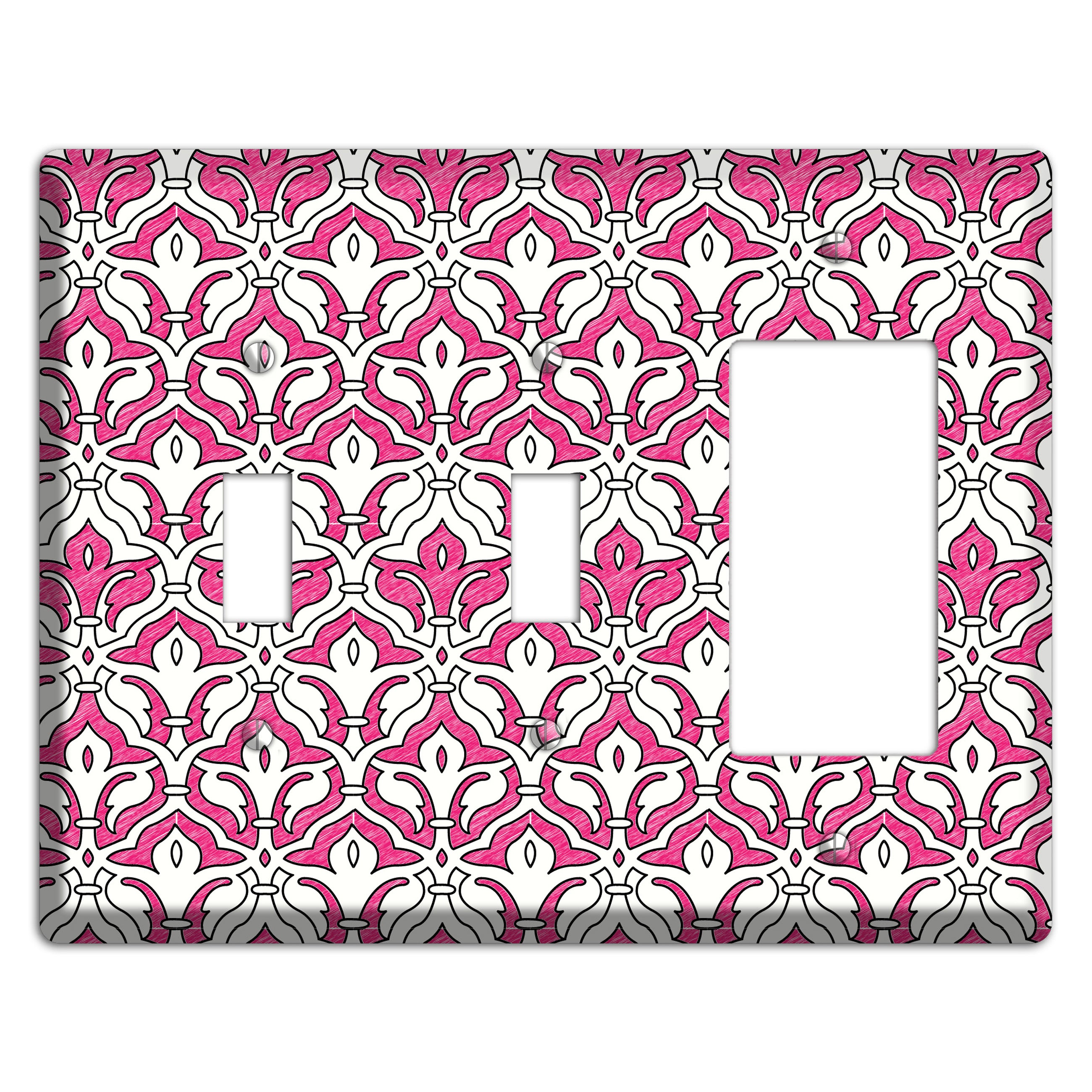 Pink Scallop Tapestry 2 Toggle / Rocker Wallplate
