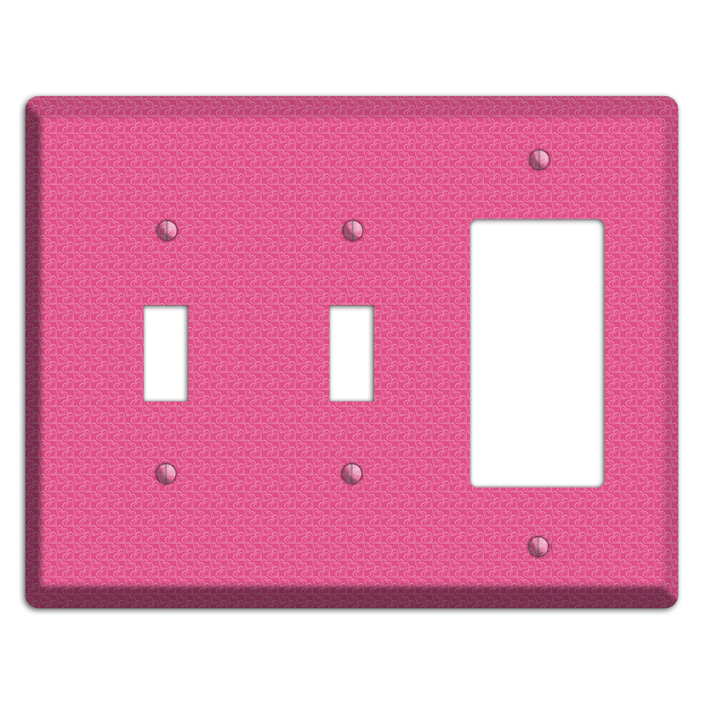 Tiny Pink Hearts 2 Toggle / Rocker Wallplate