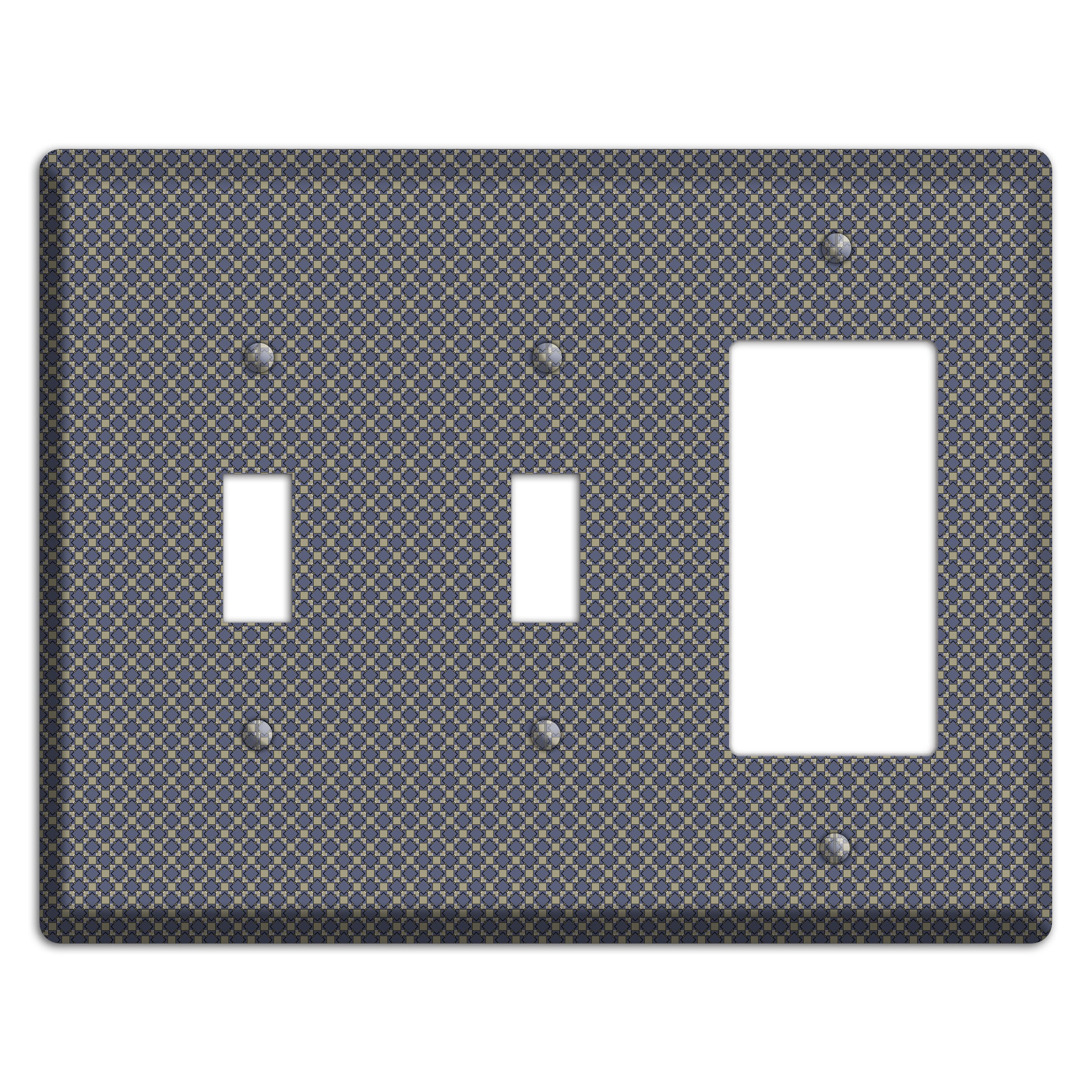 Blue-grey Arabesque 2 Toggle / Rocker Wallplate