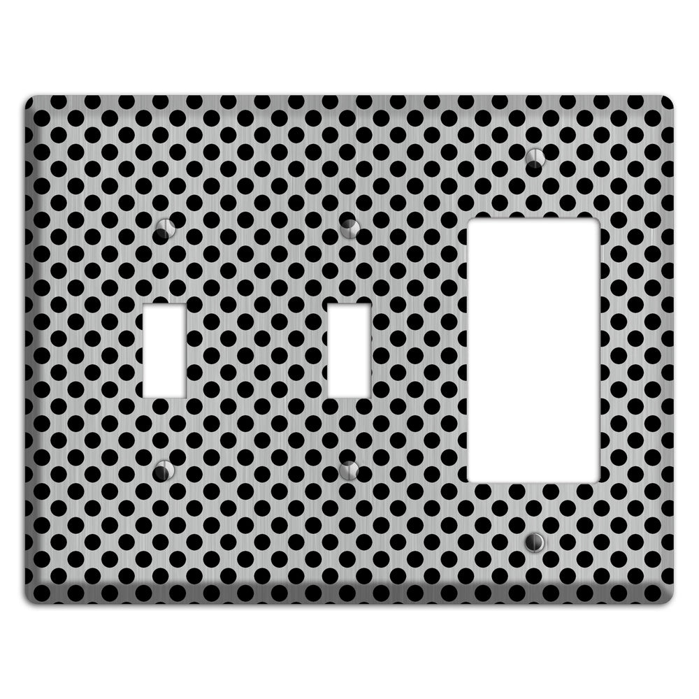Packed Small Polka Dots Stainless Steel 2 Toggle / Rocker Wallplate