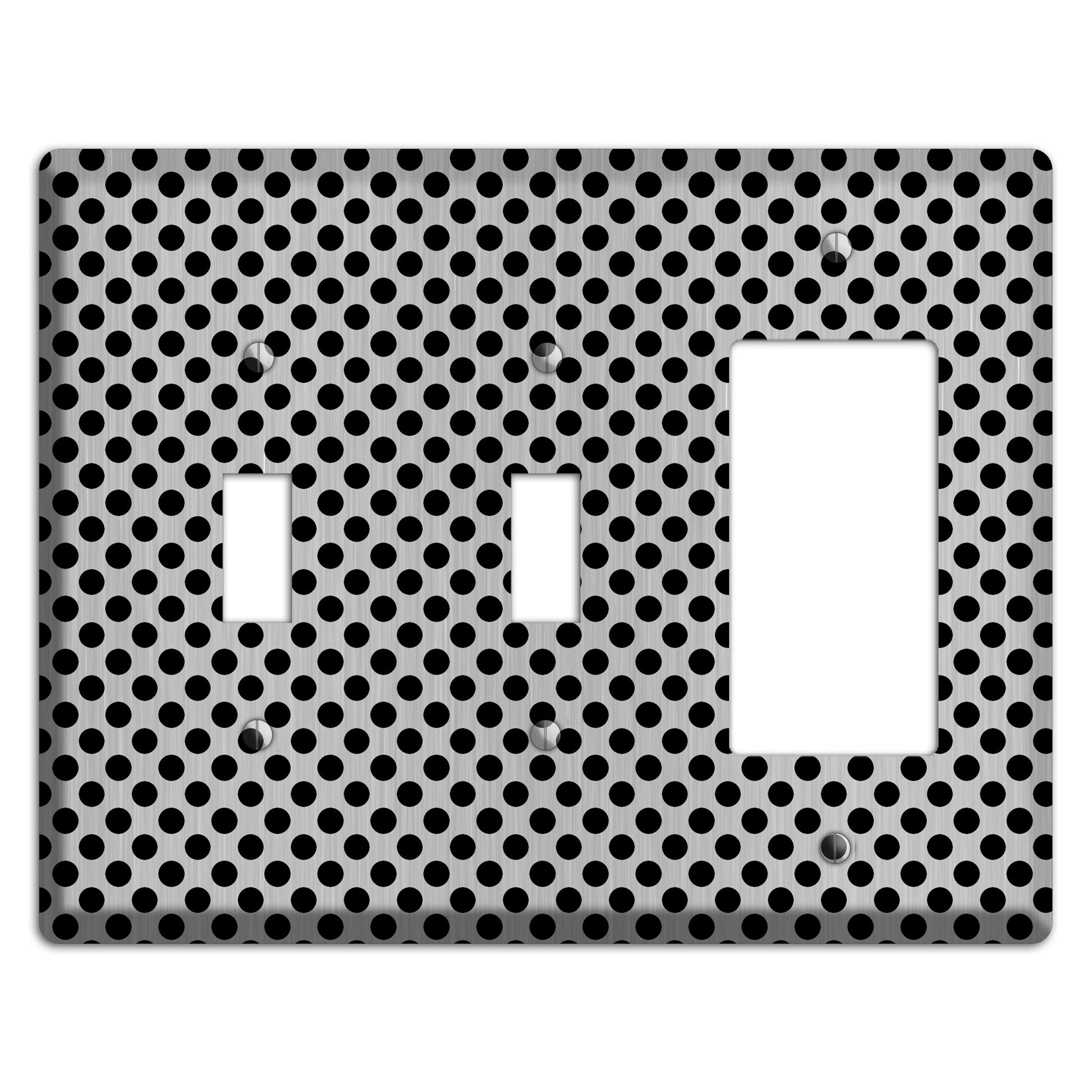 Packed Small Polka Dots Stainless 2 Toggle / Rocker Wallplate