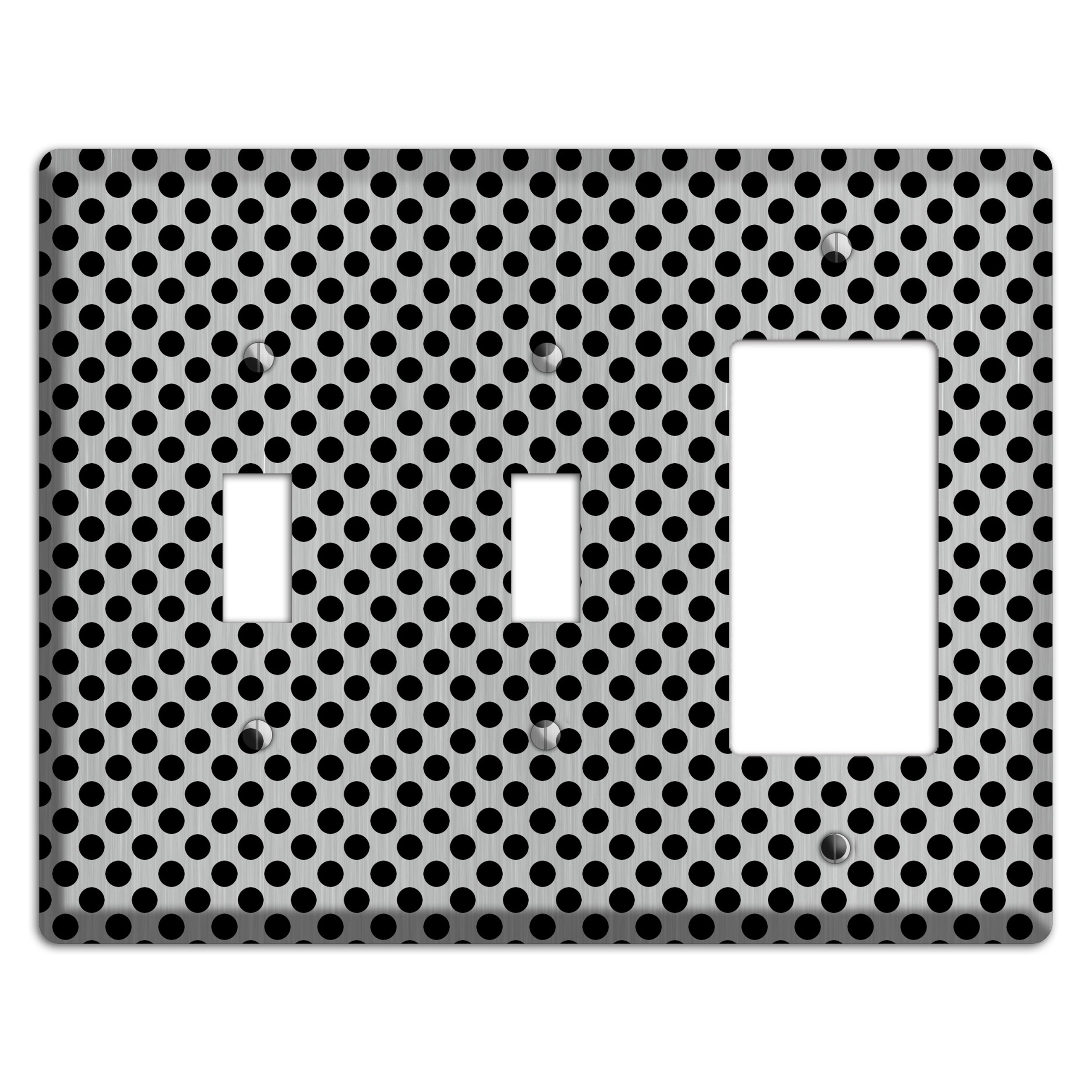 Packed Small Polka Dots Stainless 2 Toggle / Rocker Wallplate