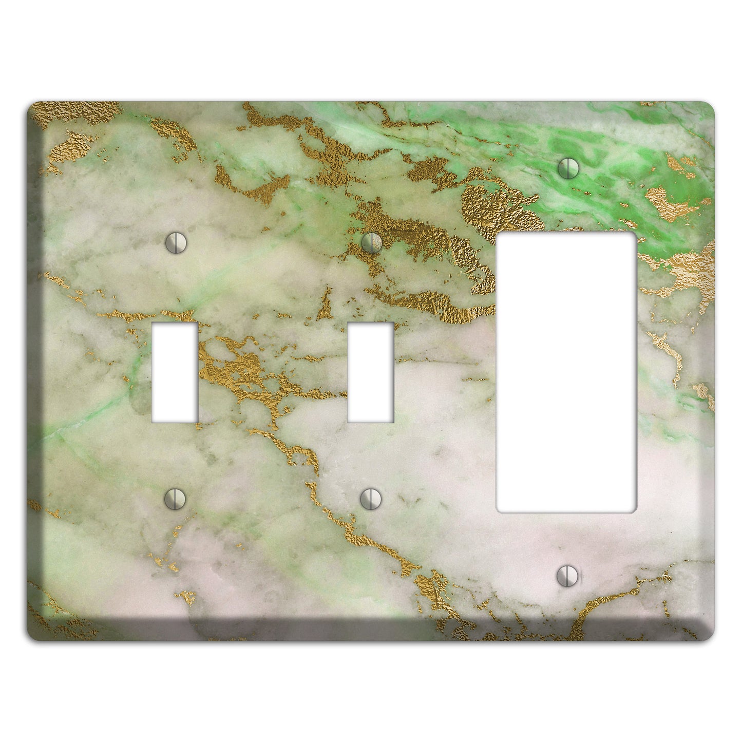 Swamp Green Marble 2 Toggle / Rocker Wallplate