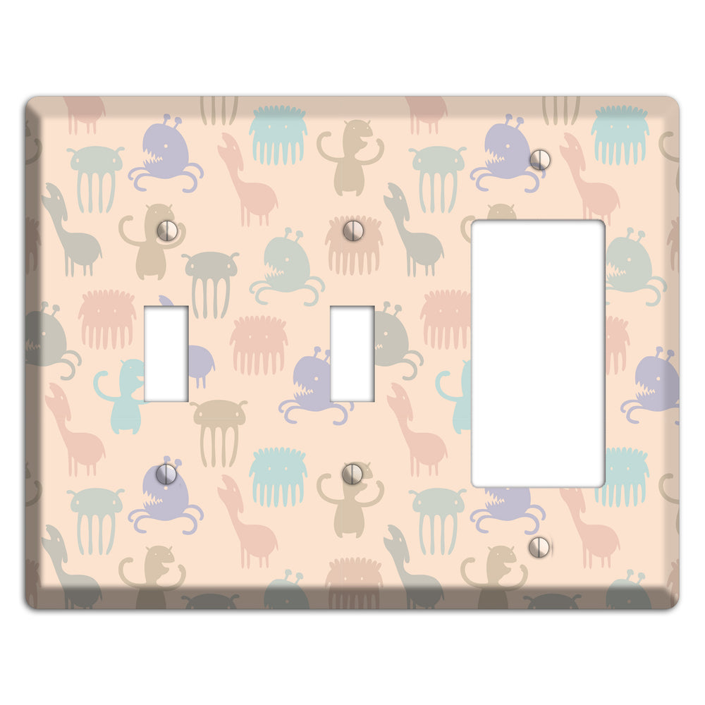 Green Grunge Floral Contour 2 Toggle / Rocker Wallplate