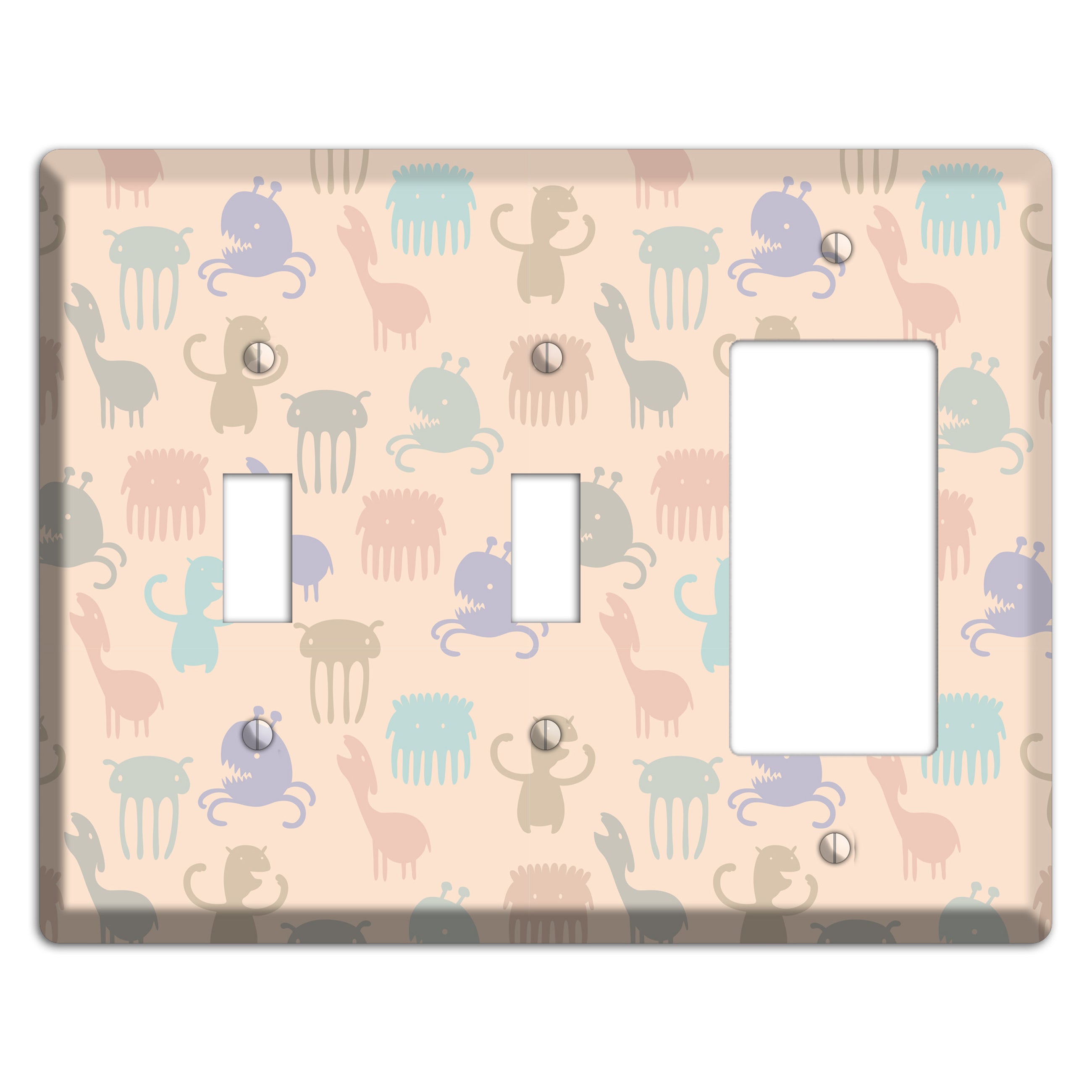 Green Grunge Floral Contour 2 Toggle / Rocker Wallplate