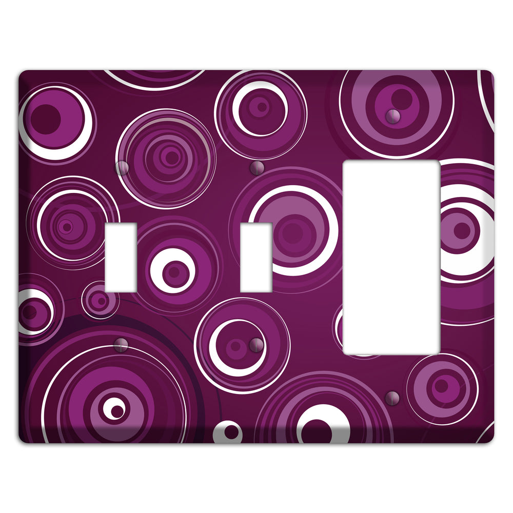 Purple Circles 2 2 Toggle / Rocker Wallplate