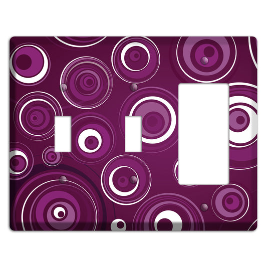 Purple Circles 2 2 Toggle / Rocker Wallplate