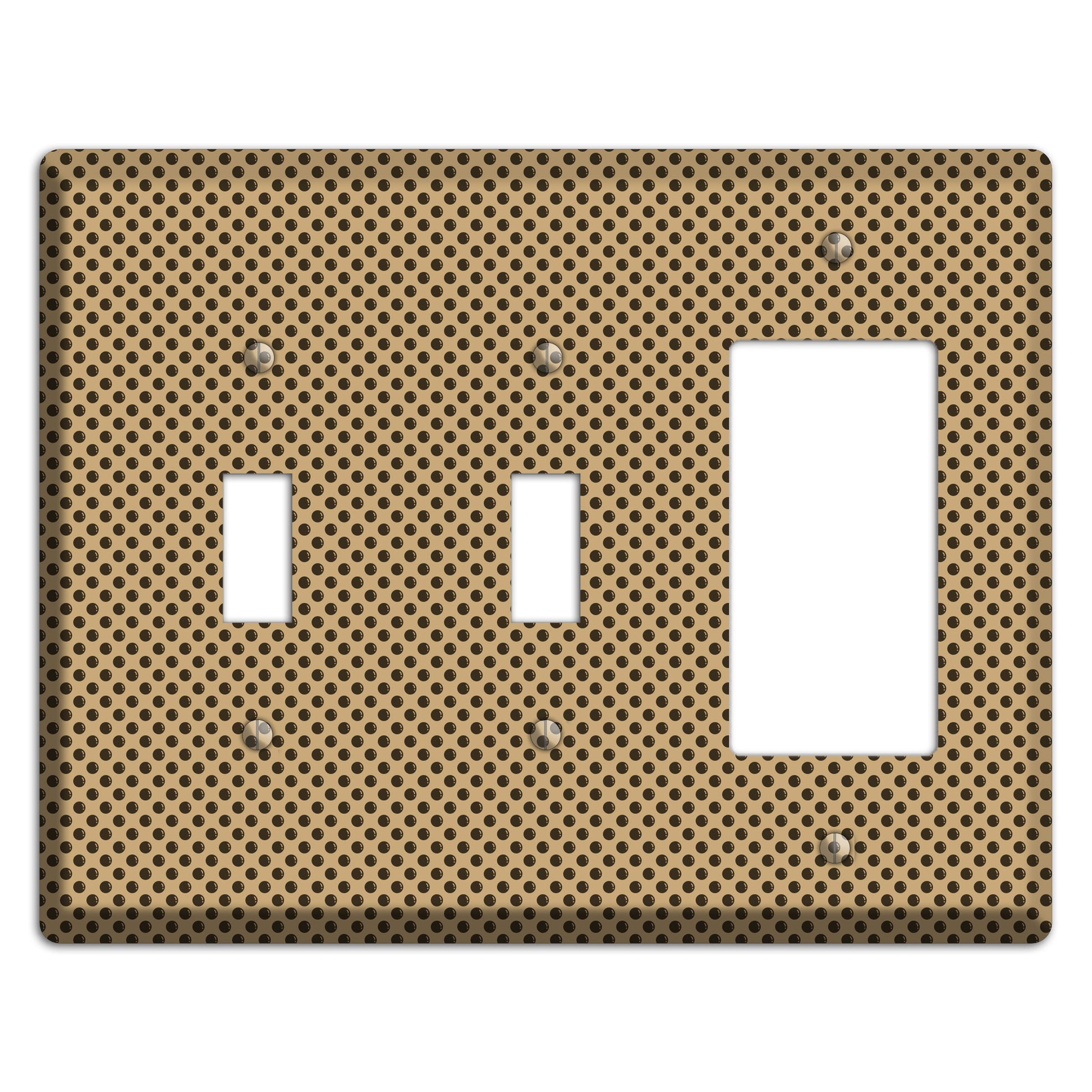 Beige with Brown Polka Dots 2 Toggle / Rocker Wallplate