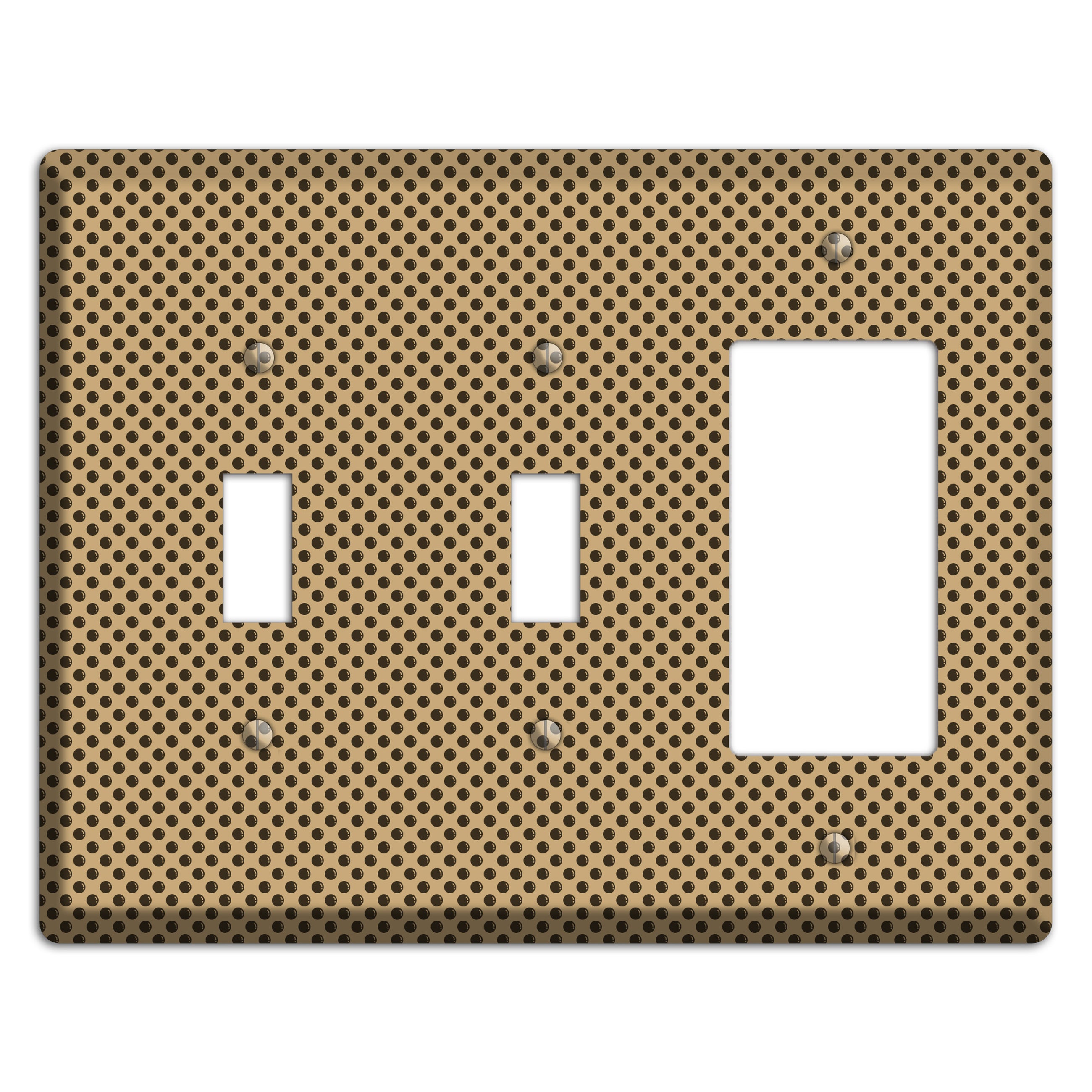 Beige with Brown Polka Dots 2 Toggle / Rocker Wallplate