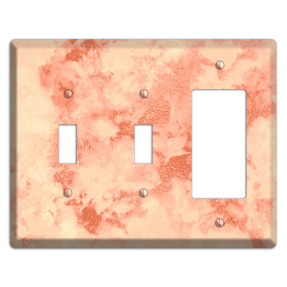 Apricot Peach Marble 2 Toggle / Rocker Wallplate