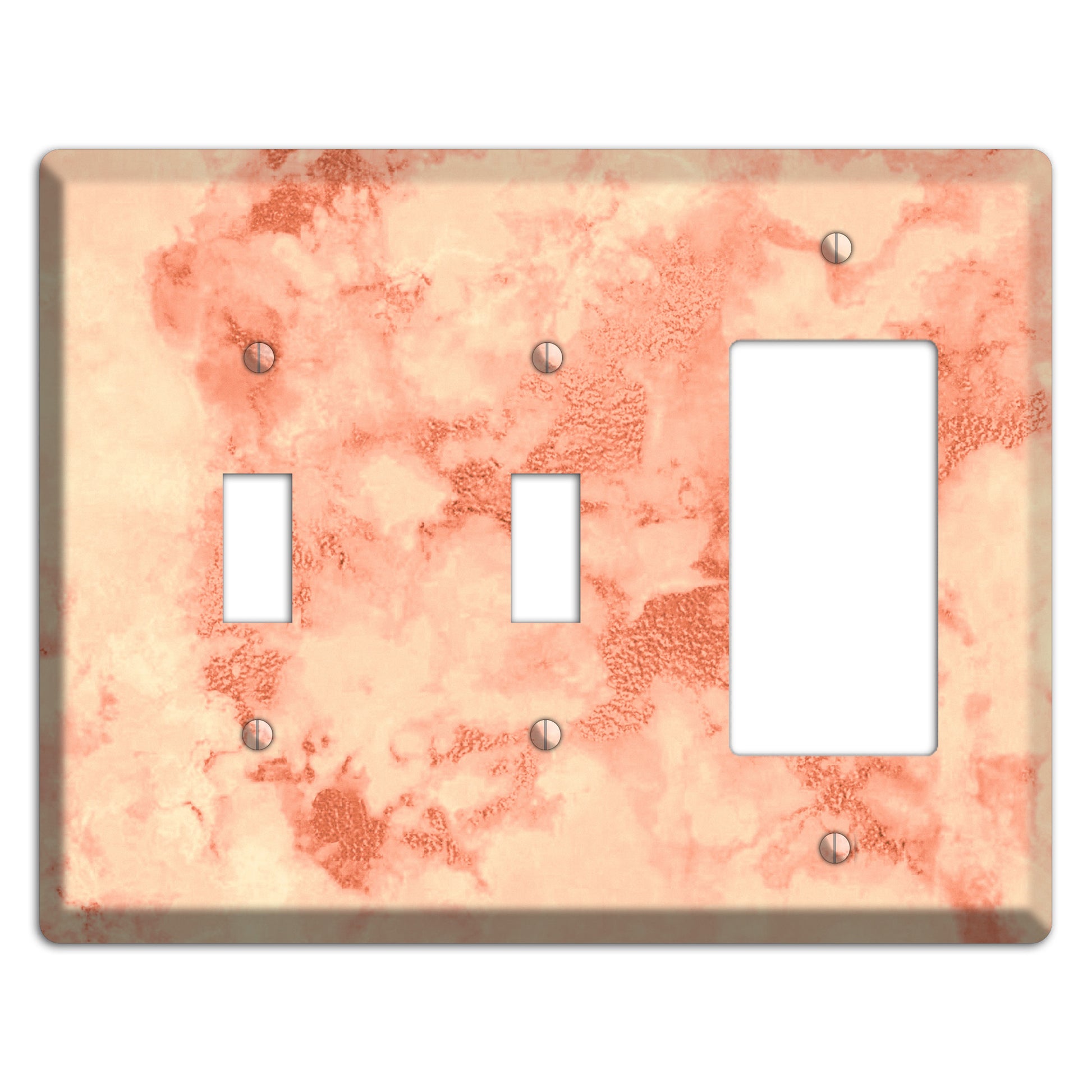 Apricot Peach Marble 2 Toggle / Rocker Wallplate