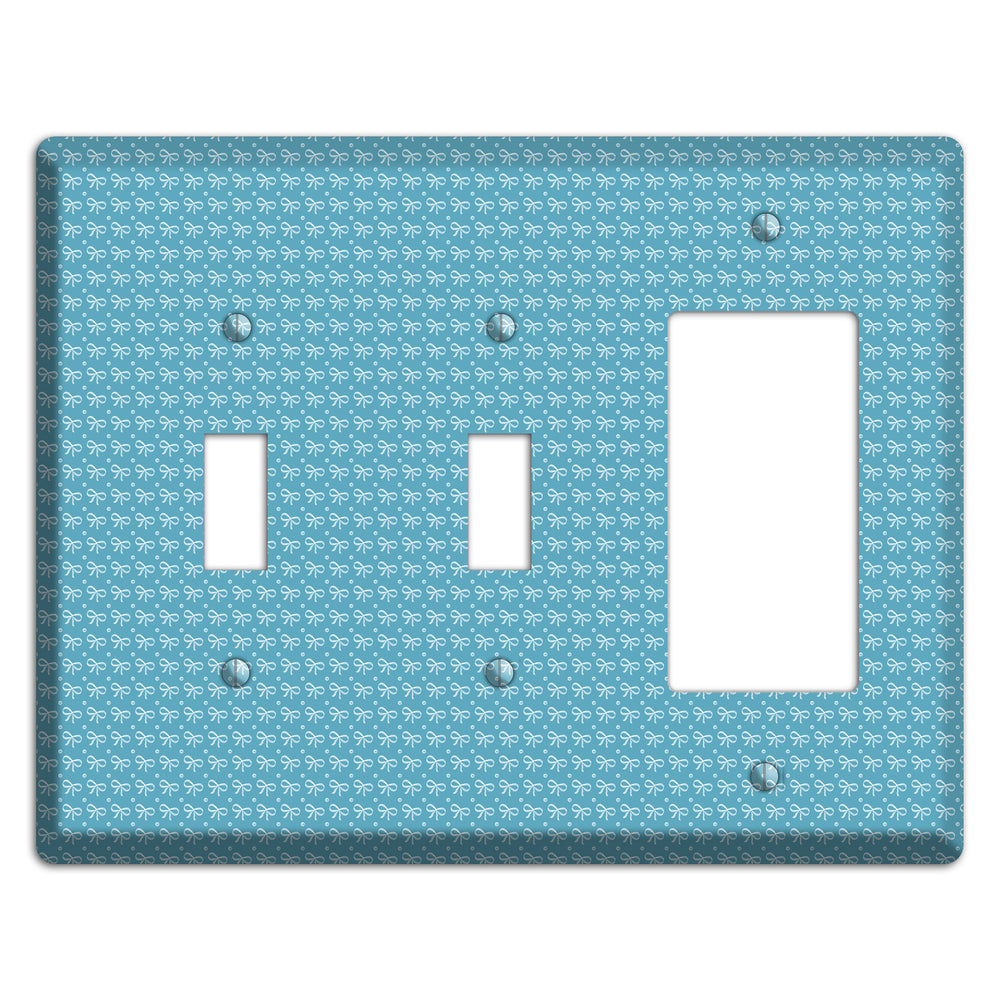 Turquoise Bows 2 Toggle / Rocker Wallplate