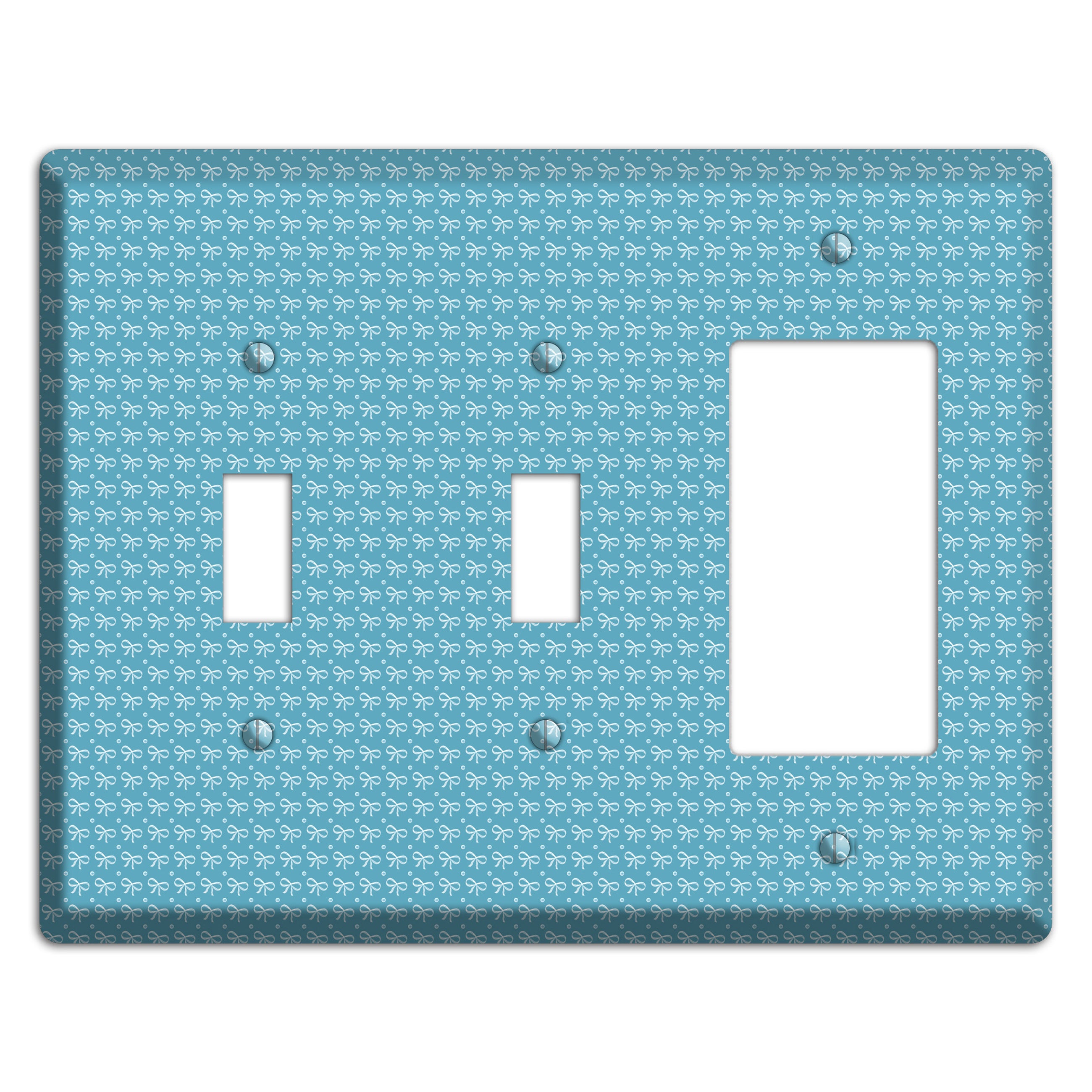 Turquoise Bows 2 Toggle / Rocker Wallplate