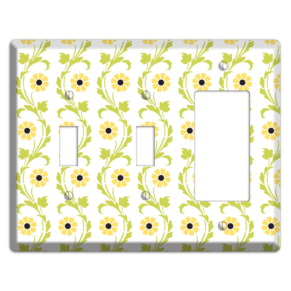 Green Vine Floral 2 Toggle / Rocker Wallplate