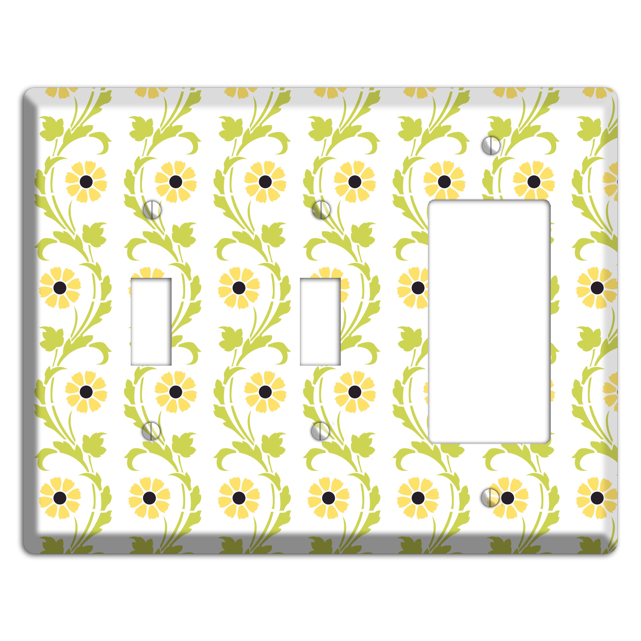 Green Vine Floral 2 Toggle / Rocker Wallplate