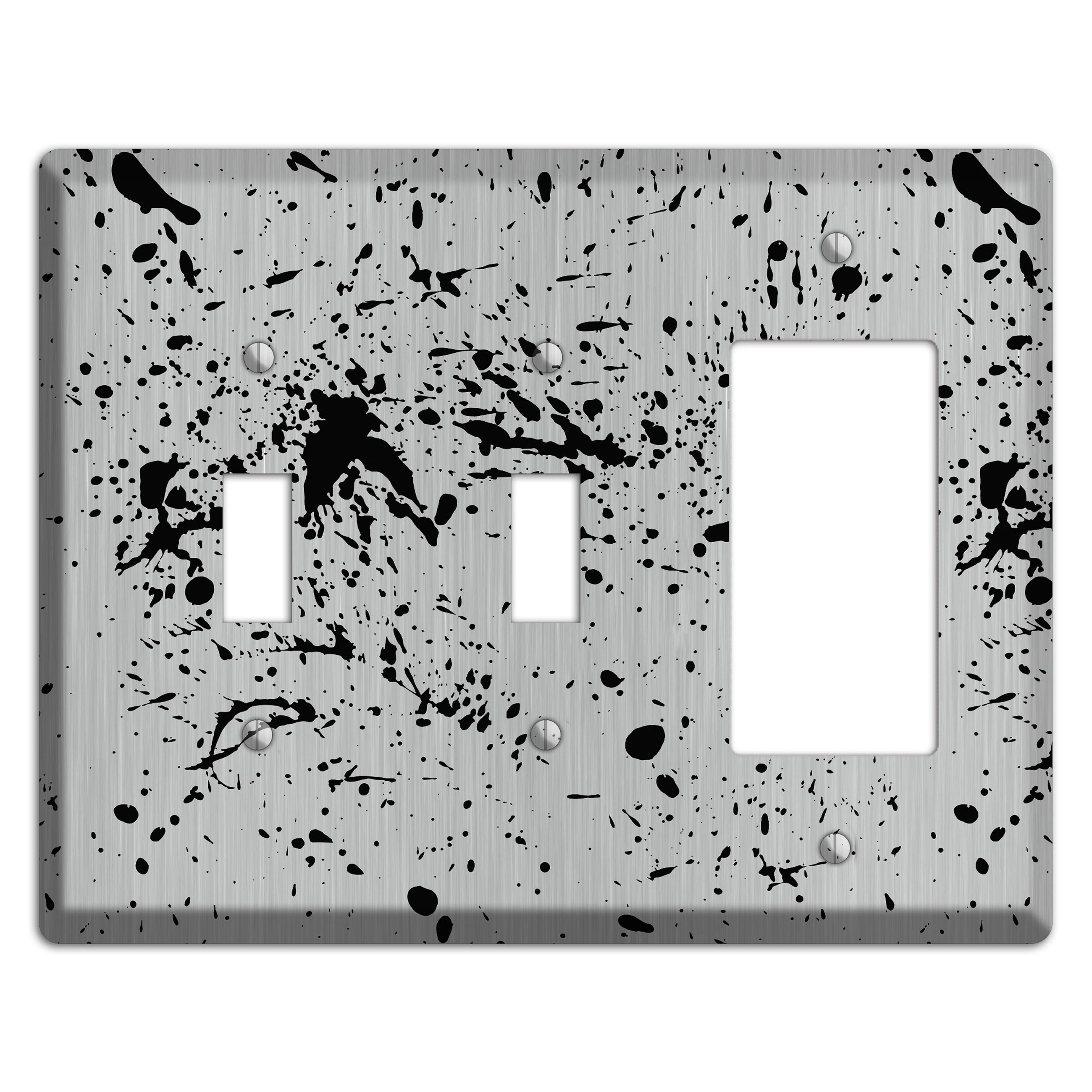 Ink Splash 4 Stainless 2 Toggle / Rocker Wallplate