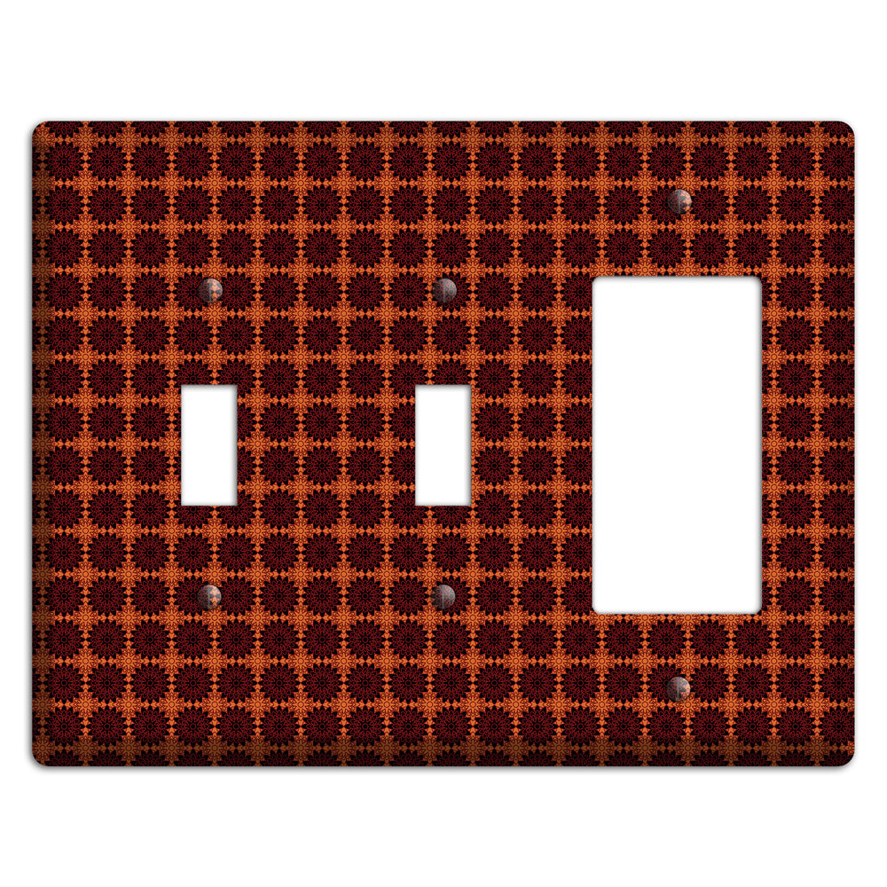 Red with Tiled Maroon Foulard 2 Toggle / Rocker Wallplate