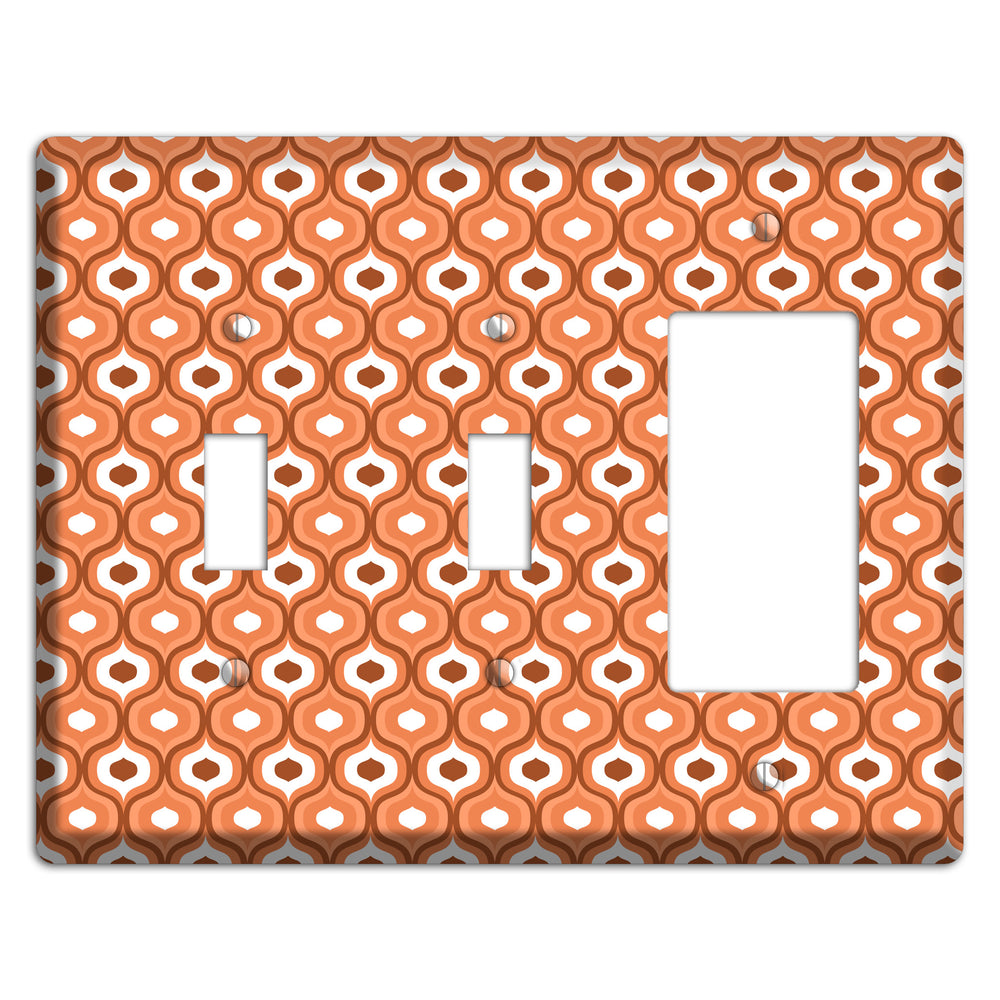 Orange and Red Double Scallop 2 Toggle / Rocker Wallplate