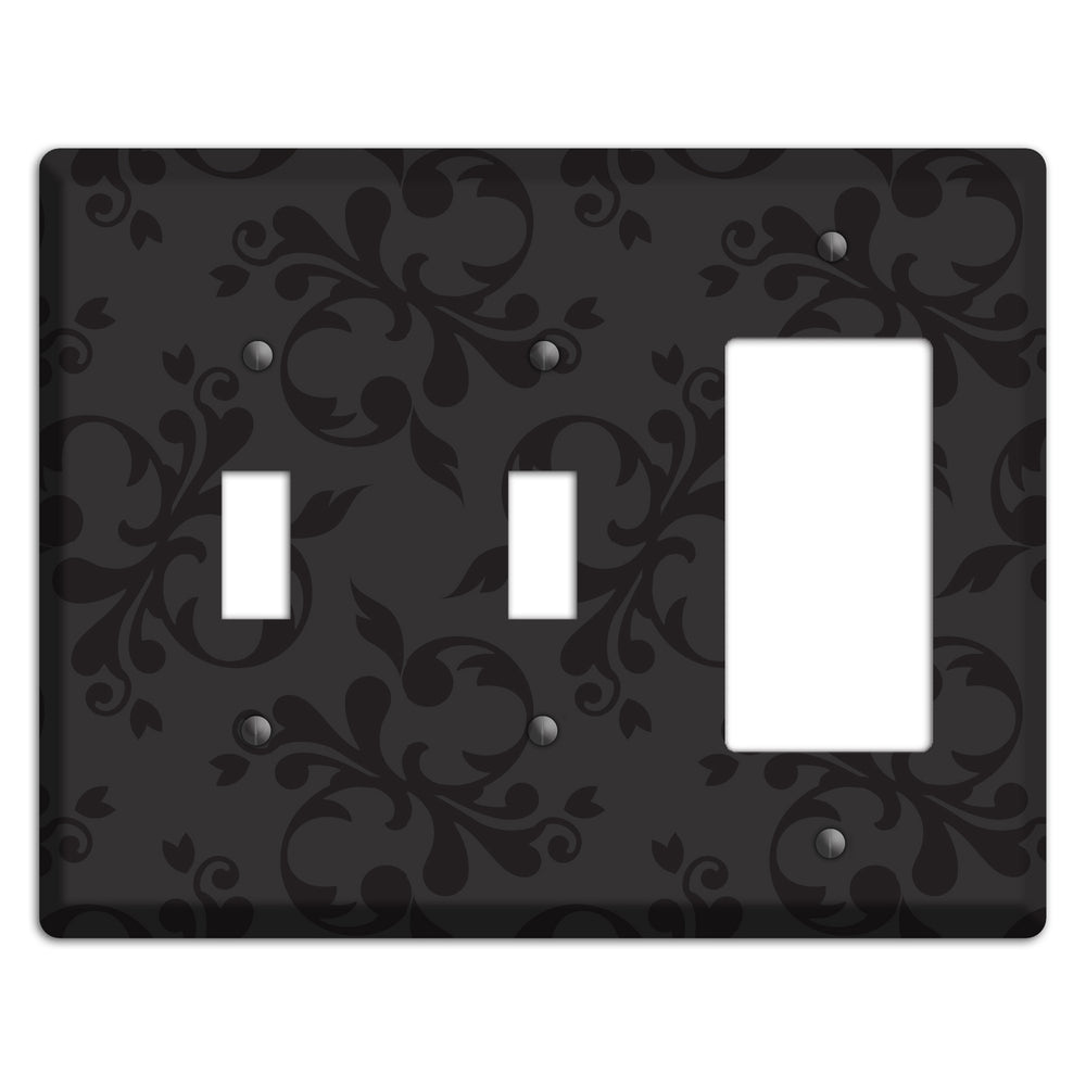Black Victorian Toile 2 Toggle / Rocker Wallplate