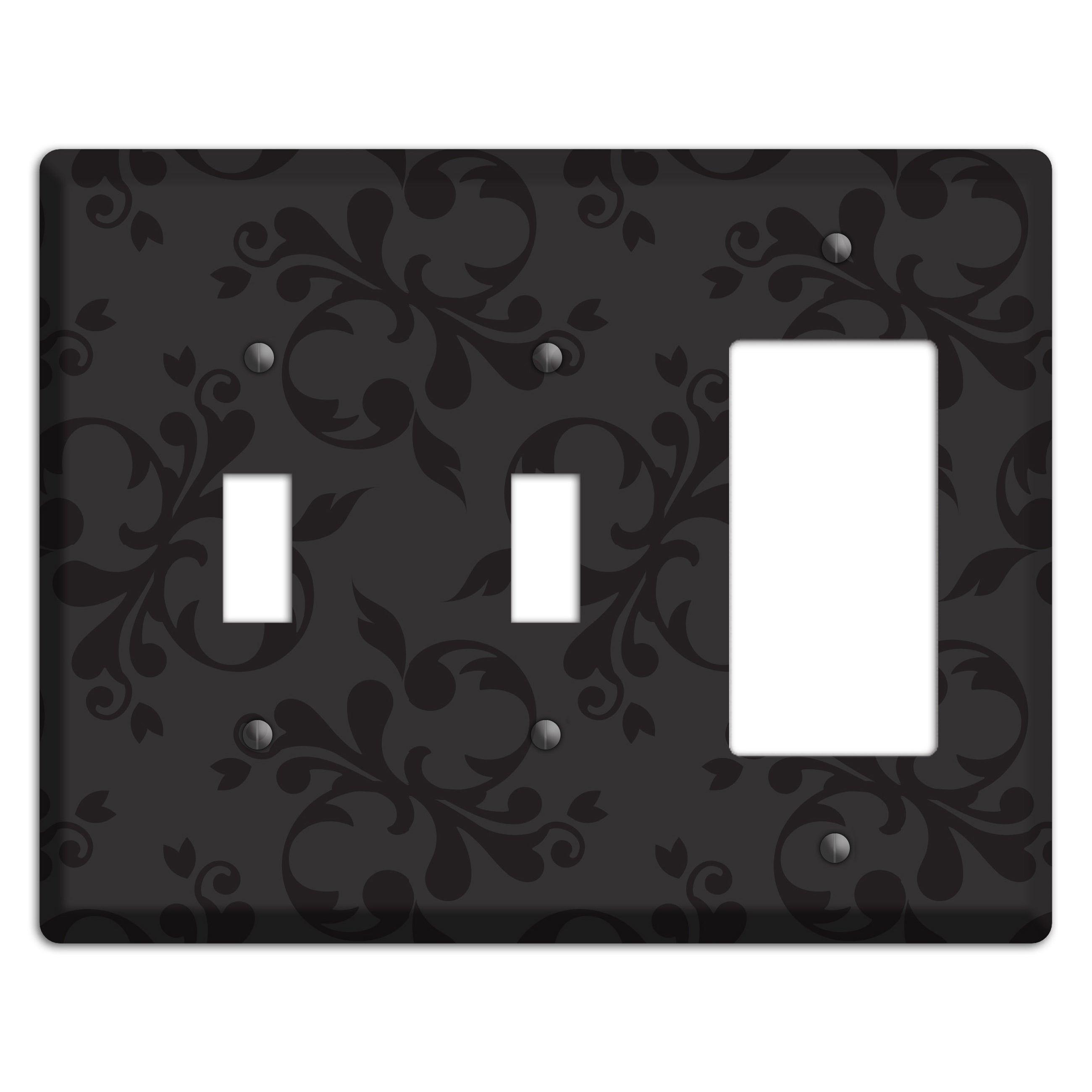 Black Victorian Toile 2 Toggle / Rocker Wallplate