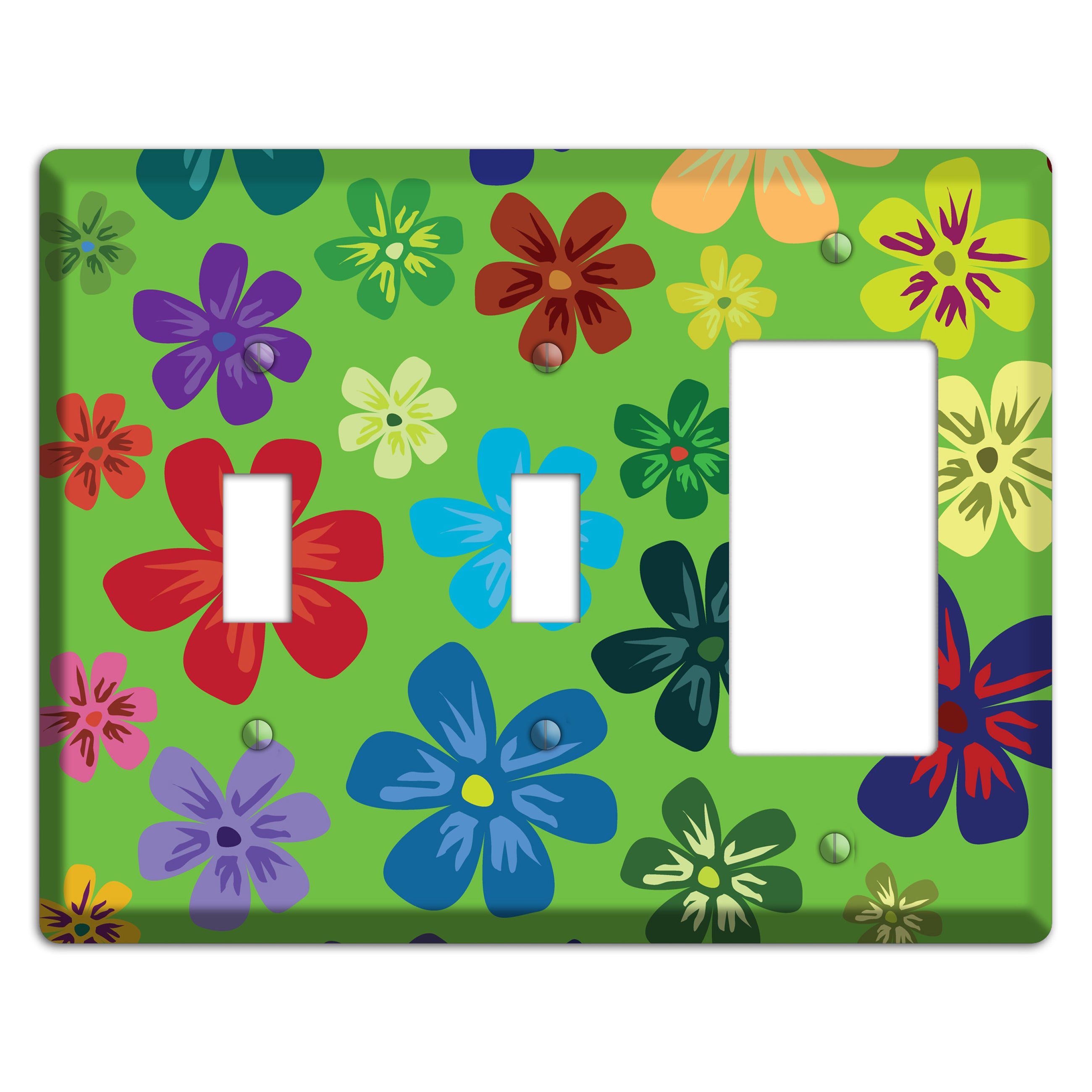 Orange Flowers 2 Toggle / Rocker Wallplate