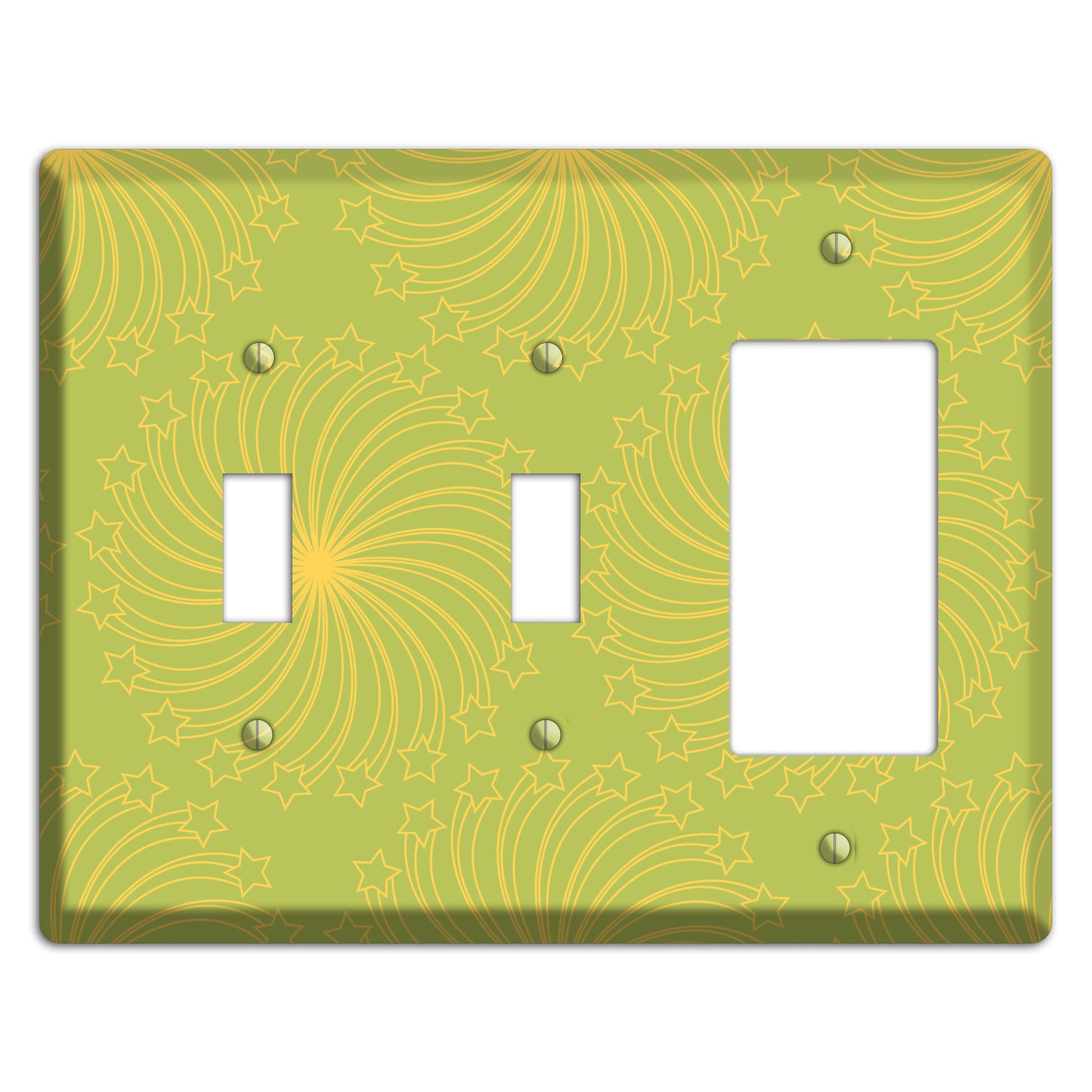 Multi Lime Star Swirl 2 Toggle / Rocker Wallplate