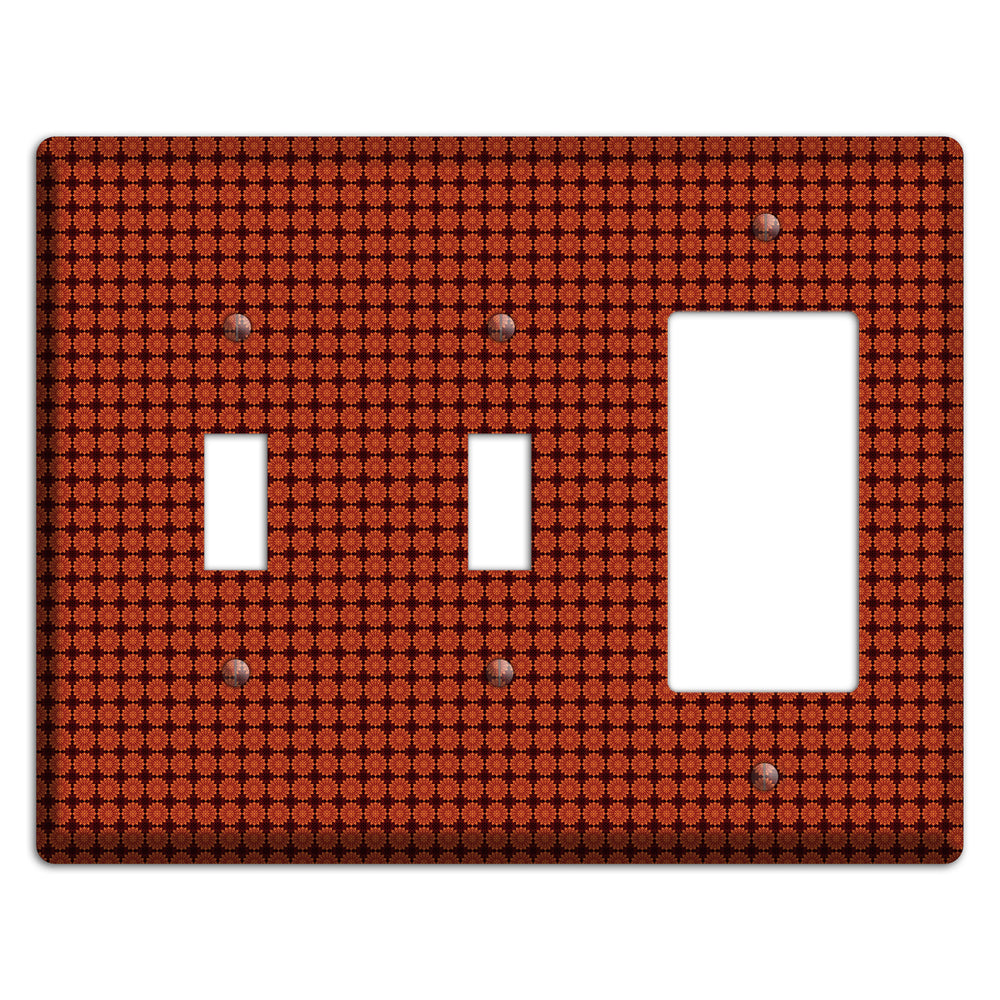 Maroon with Tiled Red Foulard 2 Toggle / Rocker Wallplate