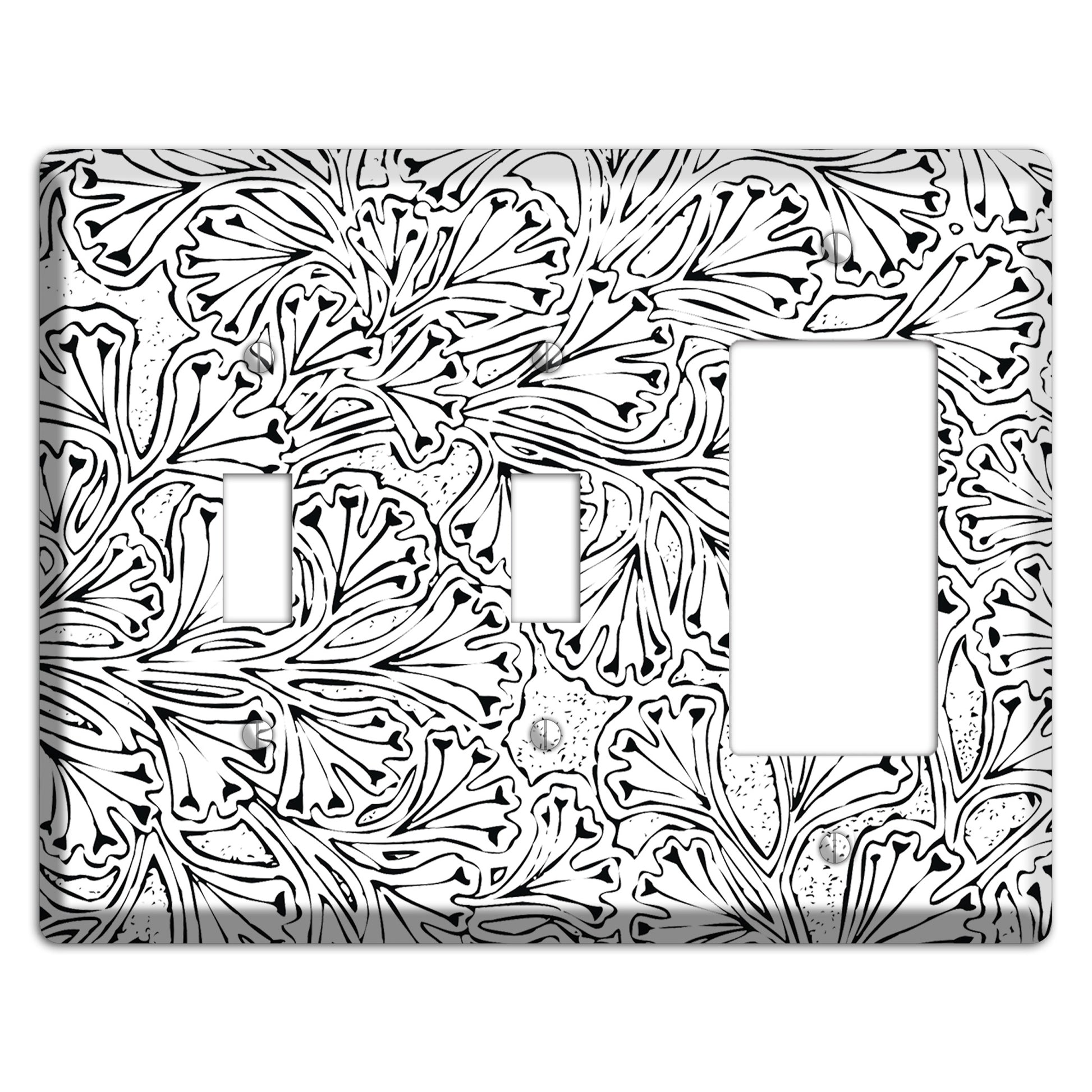 Deco Aqua Interlocking Floral 2 Toggle / Rocker Wallplate