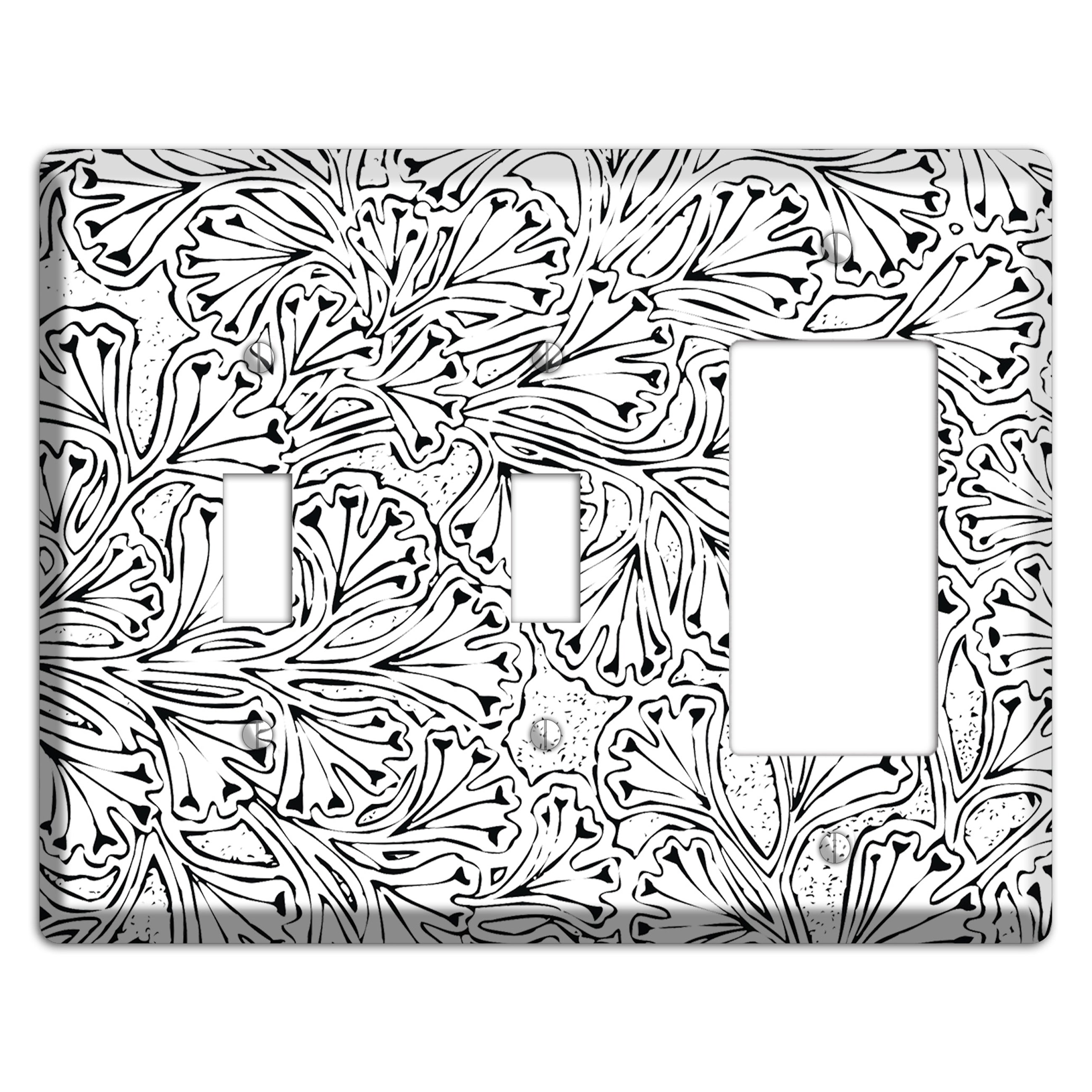 Deco Aqua Interlocking Floral 2 Toggle / Rocker Wallplate