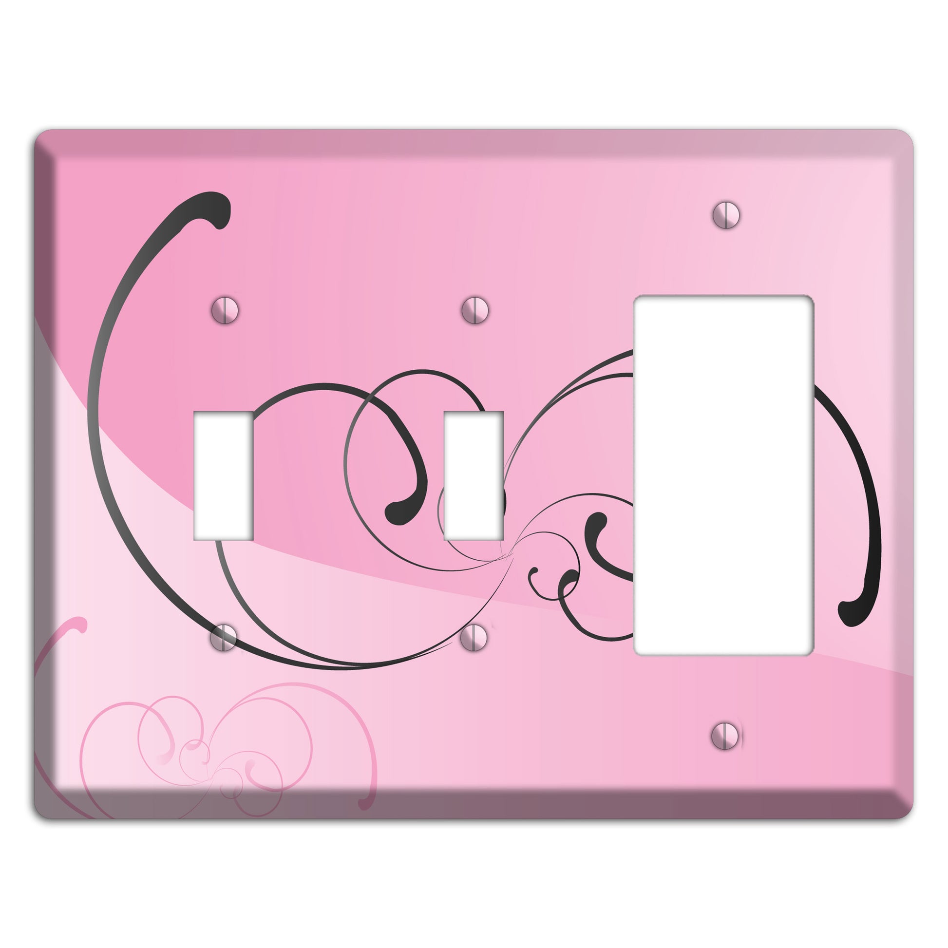 Pink Swoop 2 Toggle / Rocker Wallplate