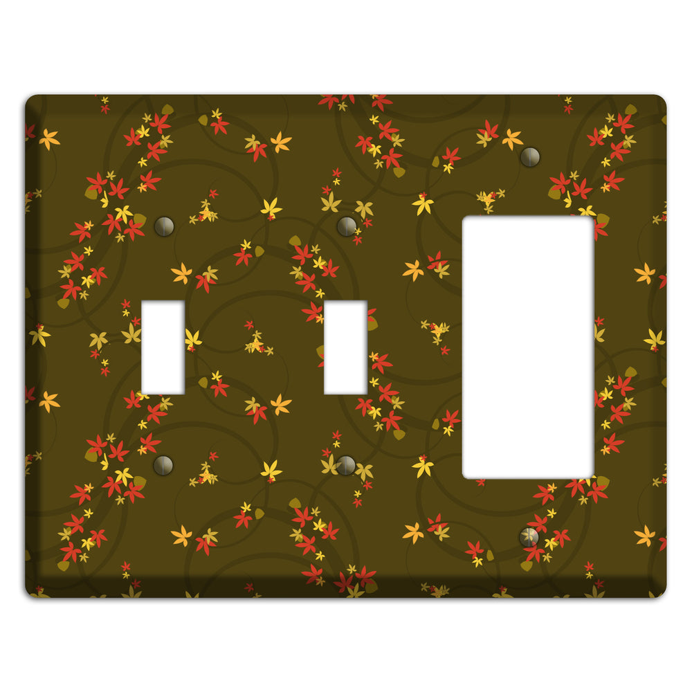 Brown Fall Flowers 2 Toggle / Rocker Wallplate