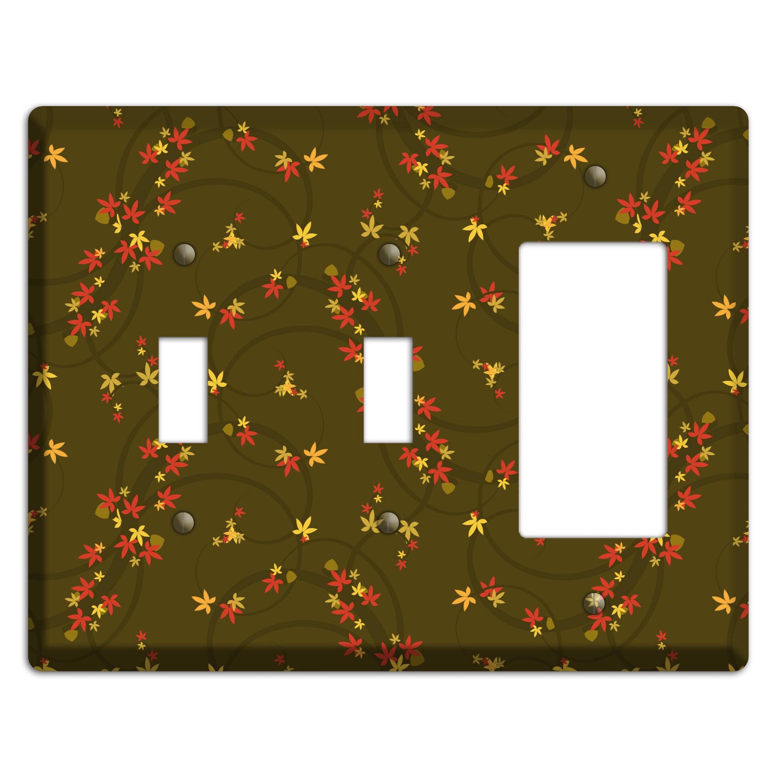 Brown Fall Flowers 2 Toggle / Rocker Wallplate
