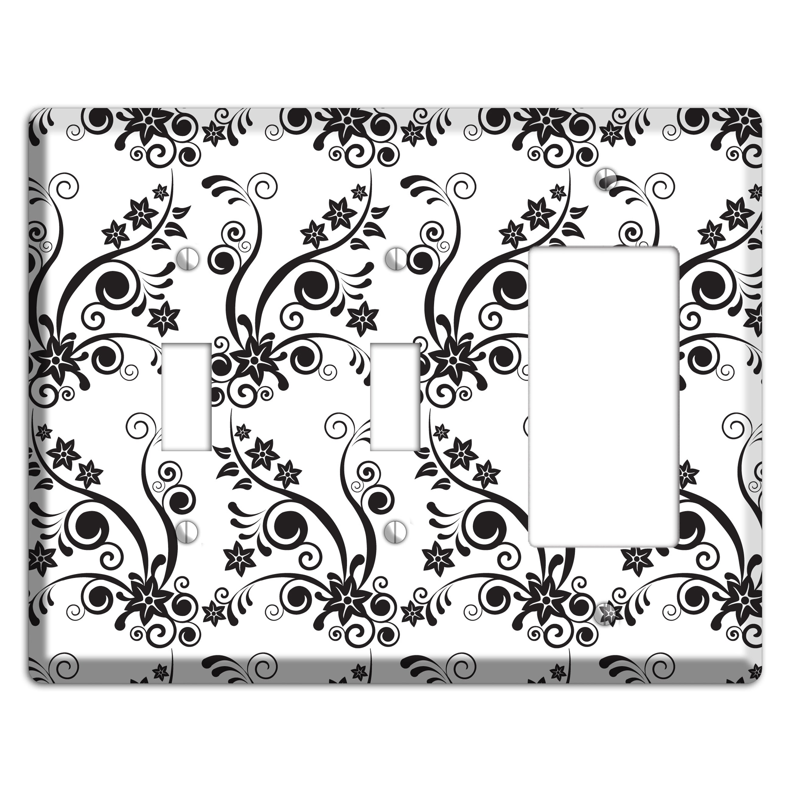 Scrolled Floral Toile 2 Toggle / Rocker Wallplate