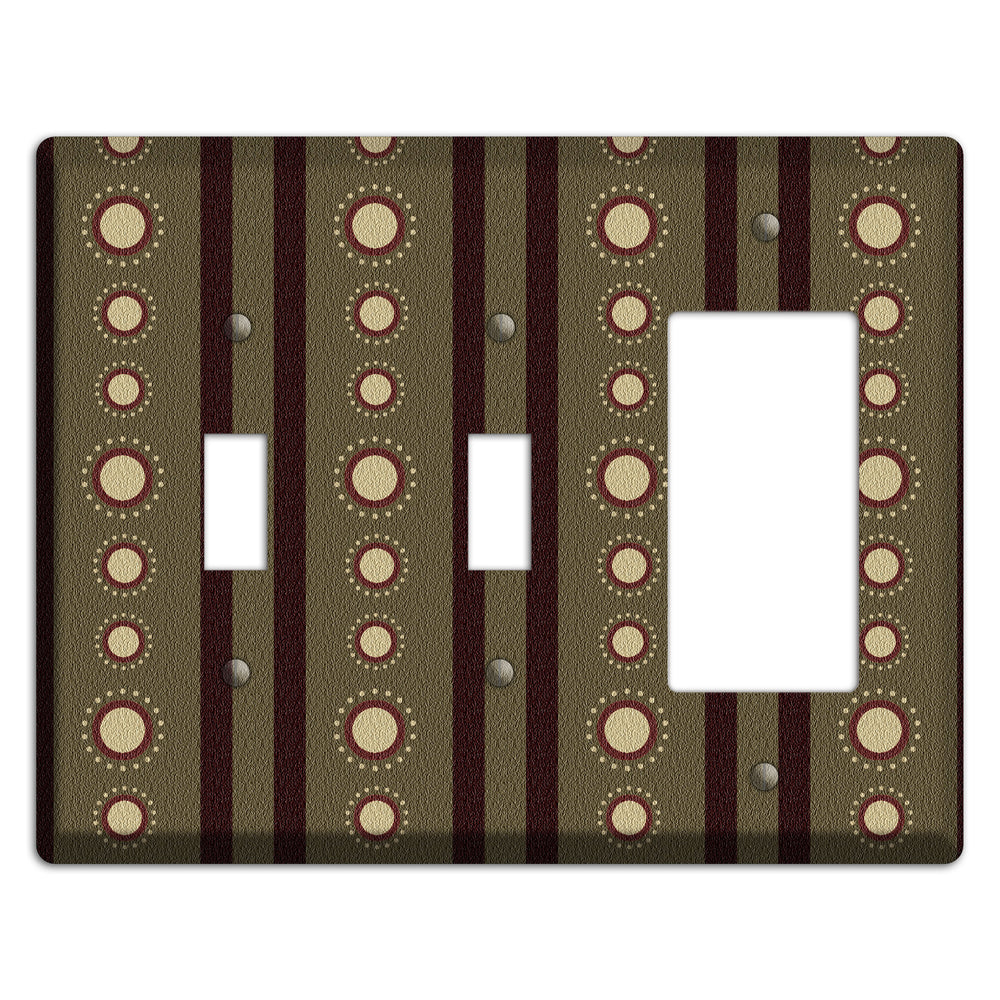 Multi Brown Suzani 2 Toggle / Rocker Wallplate