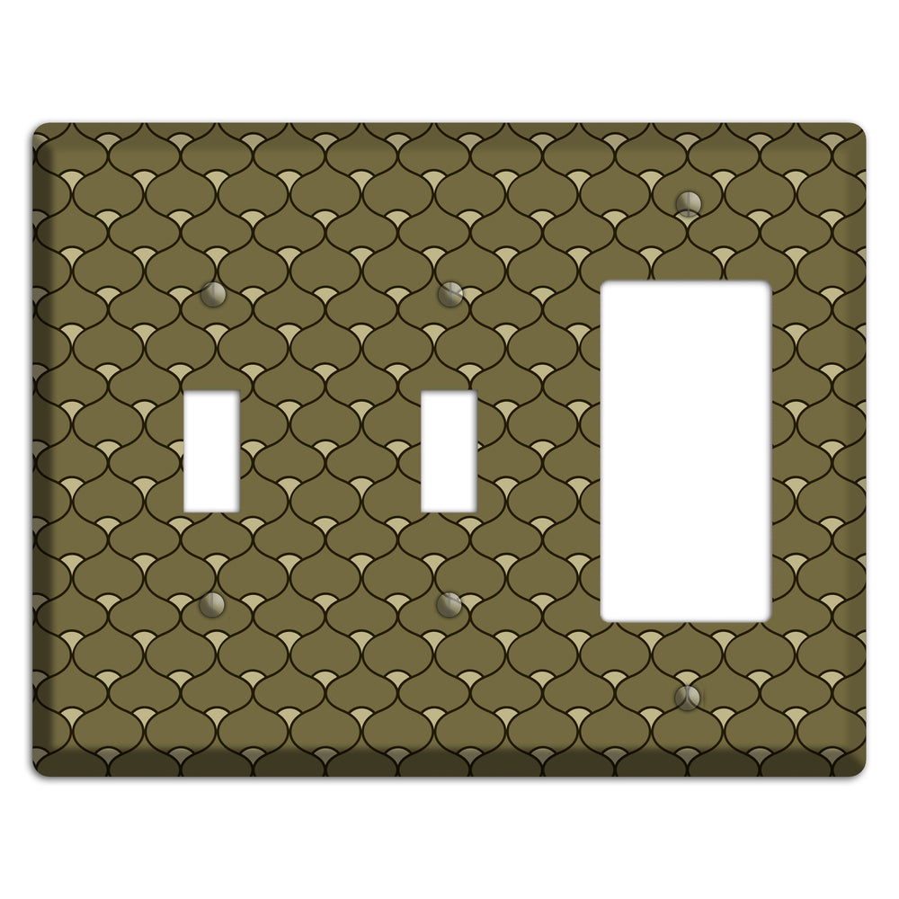 Brown Deco Scallop 2 Toggle / Rocker Wallplate
