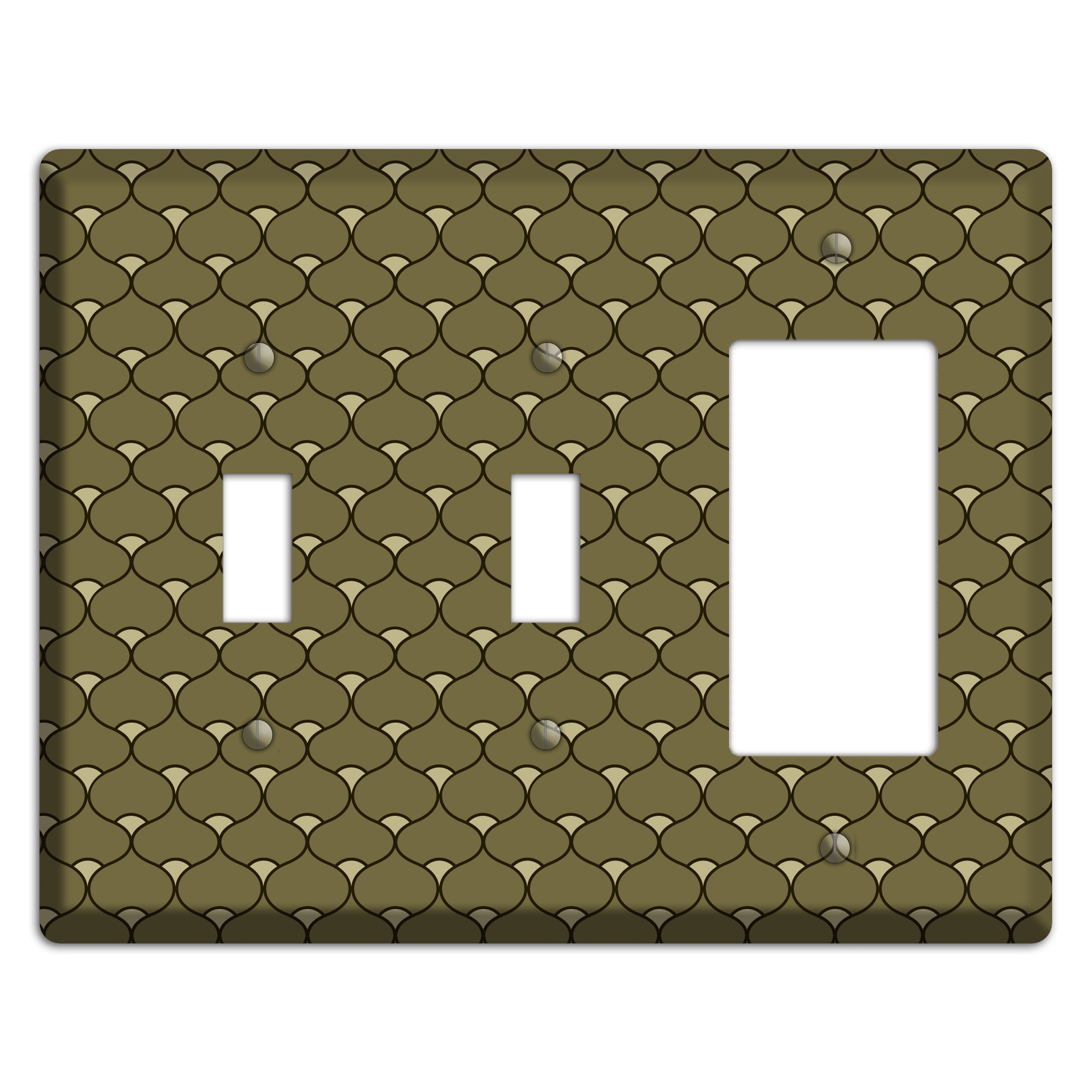 Brown Deco Scallop 2 Toggle / Rocker Wallplate