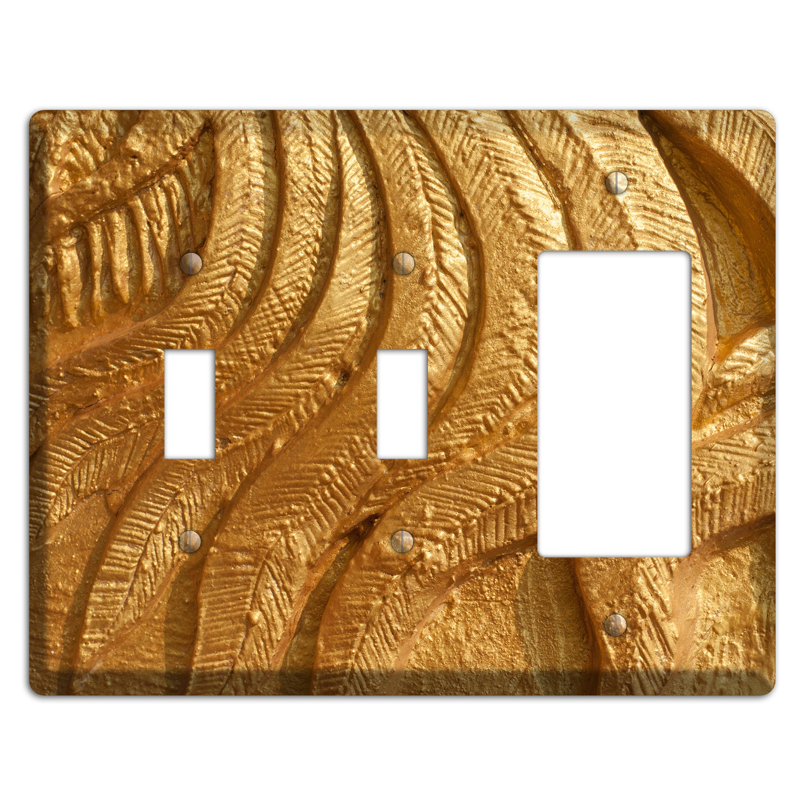 Gold Swirl Concrete 2 Toggle / Rocker Wallplate