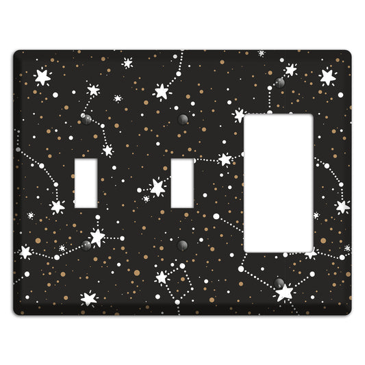 Constellations Black 2 Toggle / Rocker Wallplate