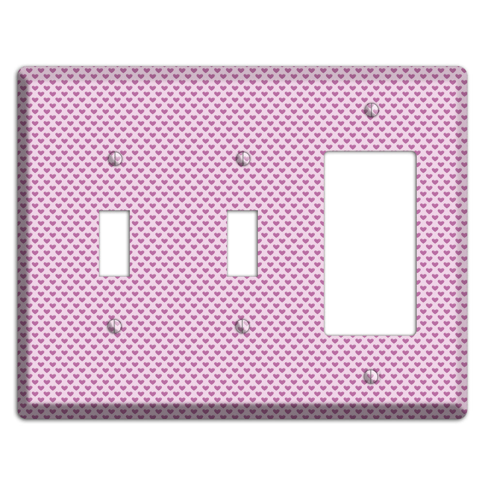 Pink Hearts 2 Toggle / Rocker Wallplate